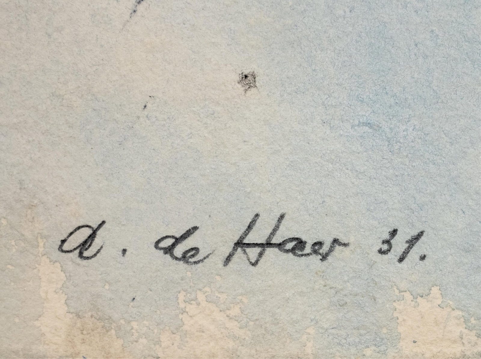 No Reserve- Adolf De Haer Signed Portrait Painting / Drawing on Paper, 1931 - 2
