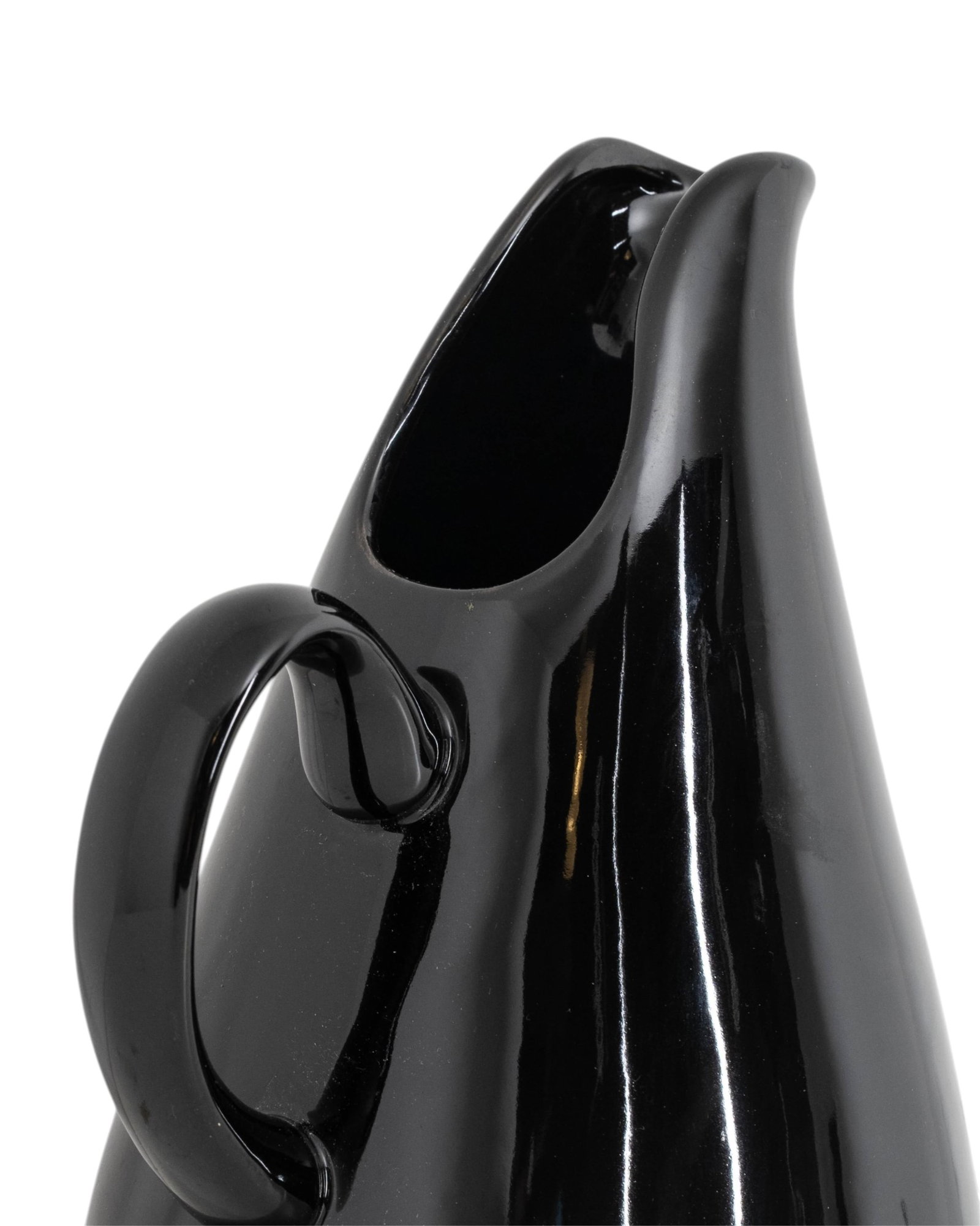 No Reserve- Russell Wright signed Black Stoneware Pitcher - 3