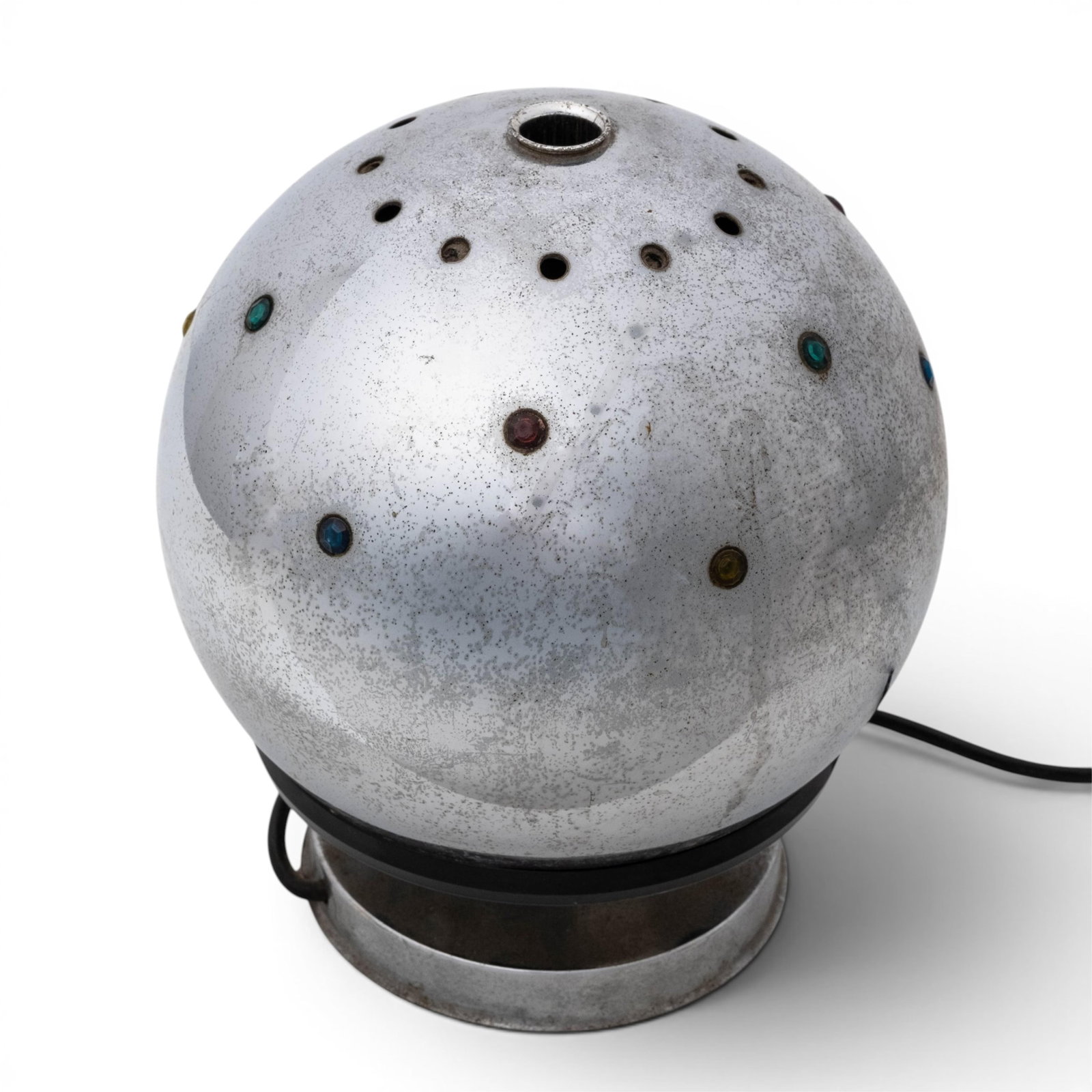 No Reserve- French Art Deco Jeweled Metal Table Lamp, Circa 1920 - 5