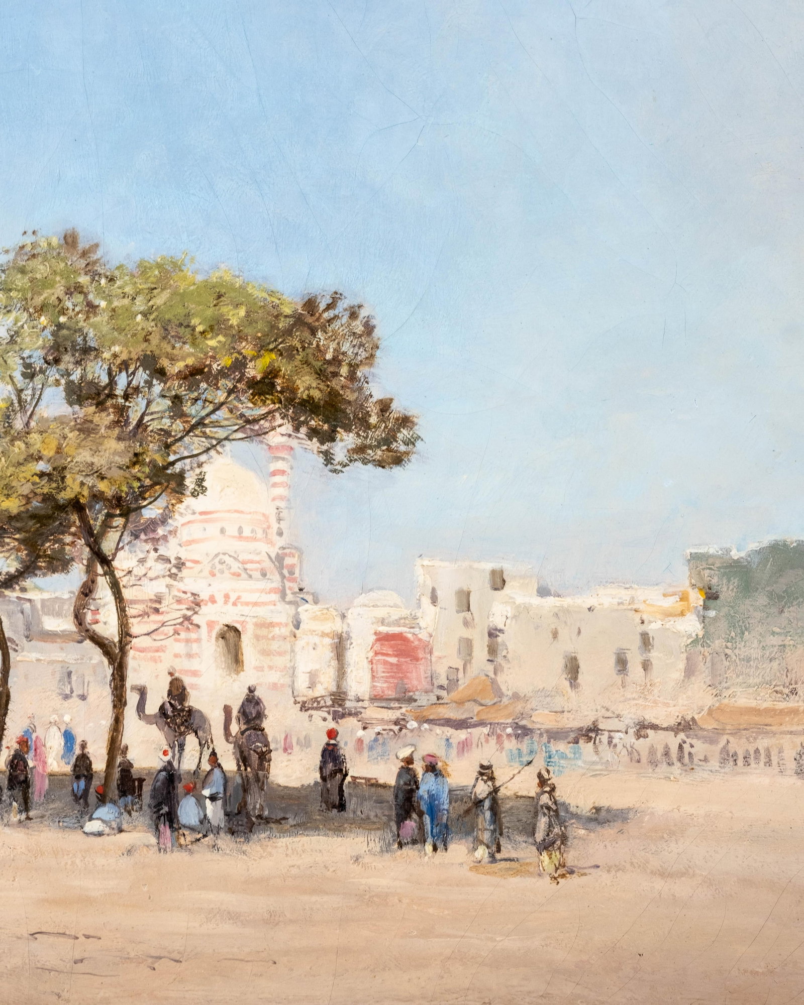No Reserve- Godfrey De Hagemann Signed Egyptian Market Scene Oil Painting, 1874 - 6