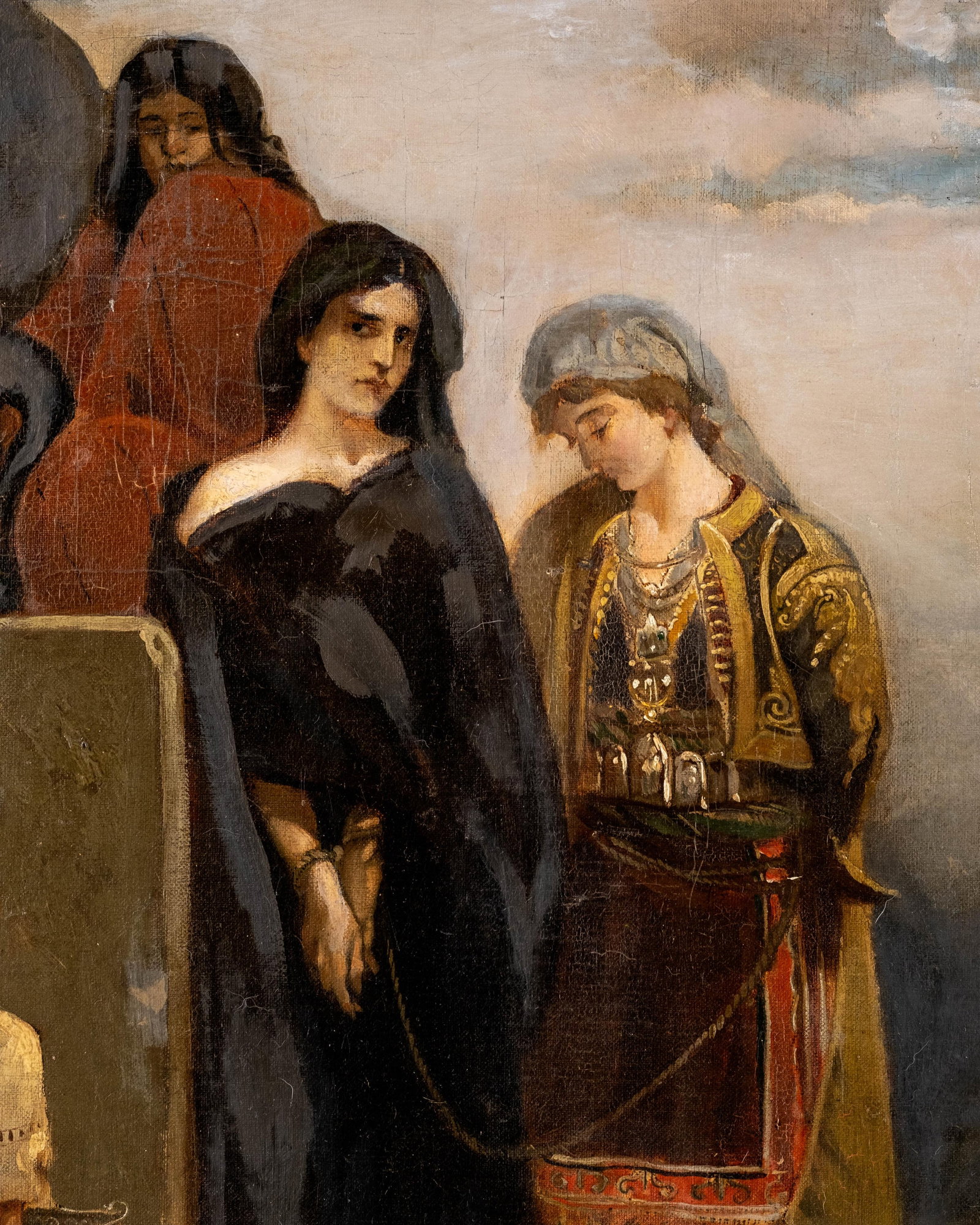 No Reserve- Jaroslav Cermak Attrib. Oil on canvas Painting of War Captives, 19th C. - 7