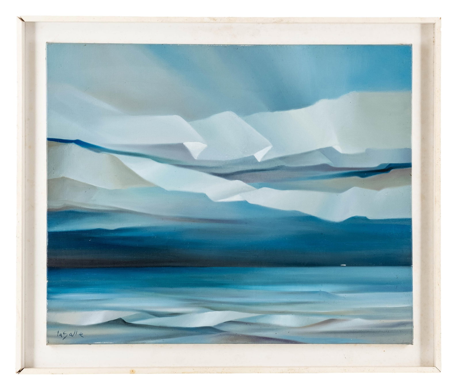 No Reserve- Charles Louis Lasalle Abstract Seascape Oil Painting, Signed - 4