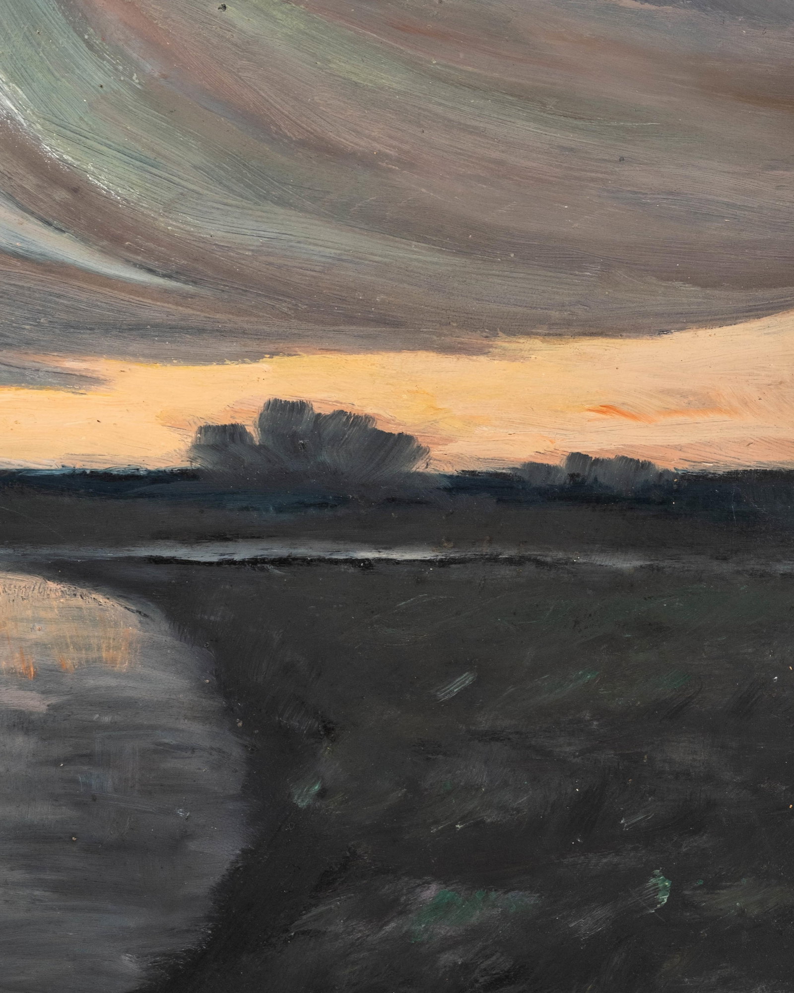 No Reserve- Heinz Dodenhoff Marsh Barges Oil Painting, 1967 - 7