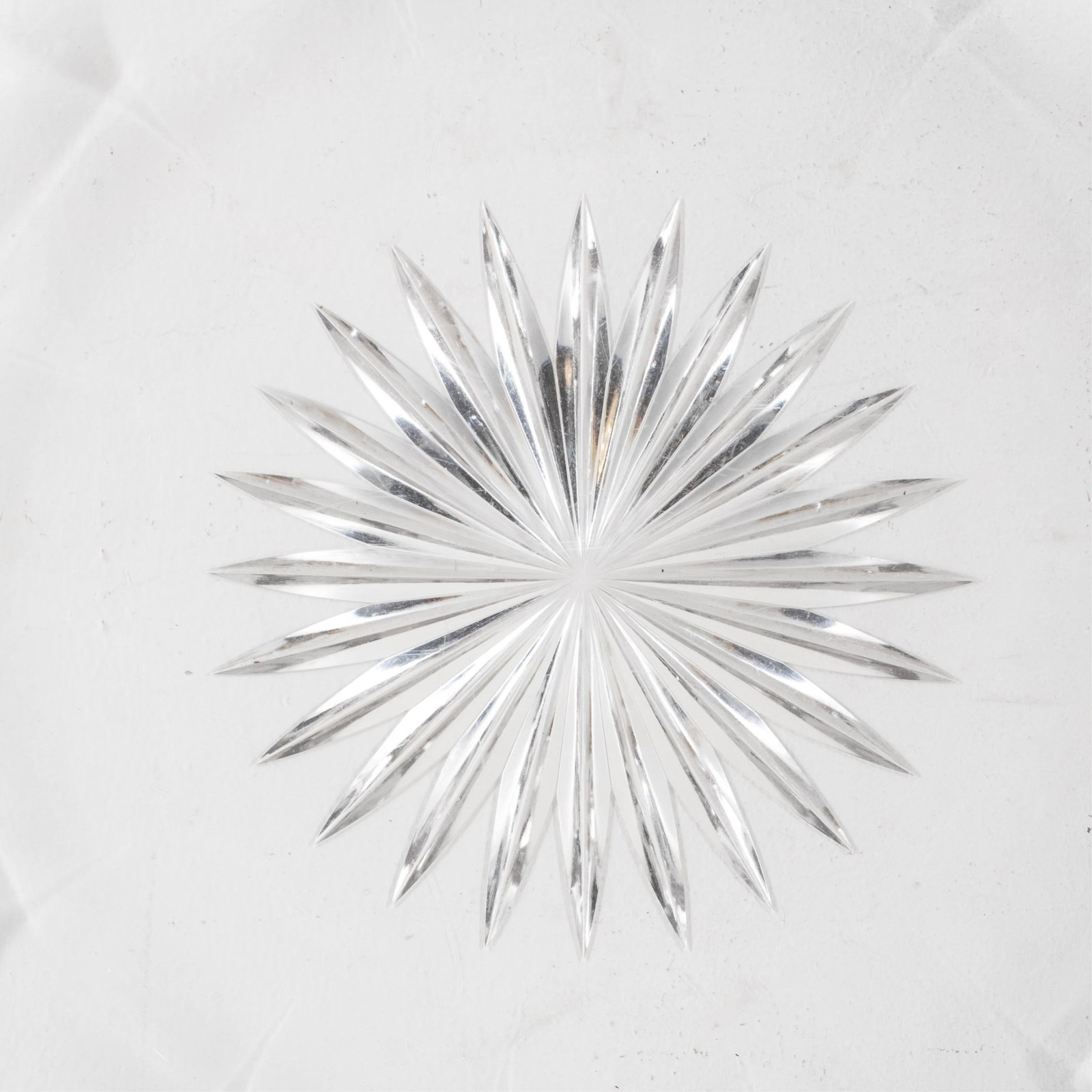 No Reserve- Large 19th century Cut Crystal Scalloped Center Plate 13" - 2