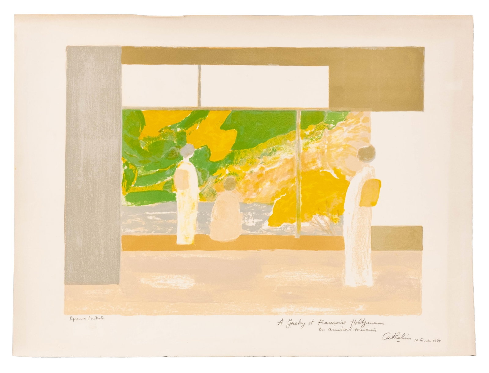 No Reserve- Bernard Cathelin Signed Japanese Interior Lithograph, 1975 - 3