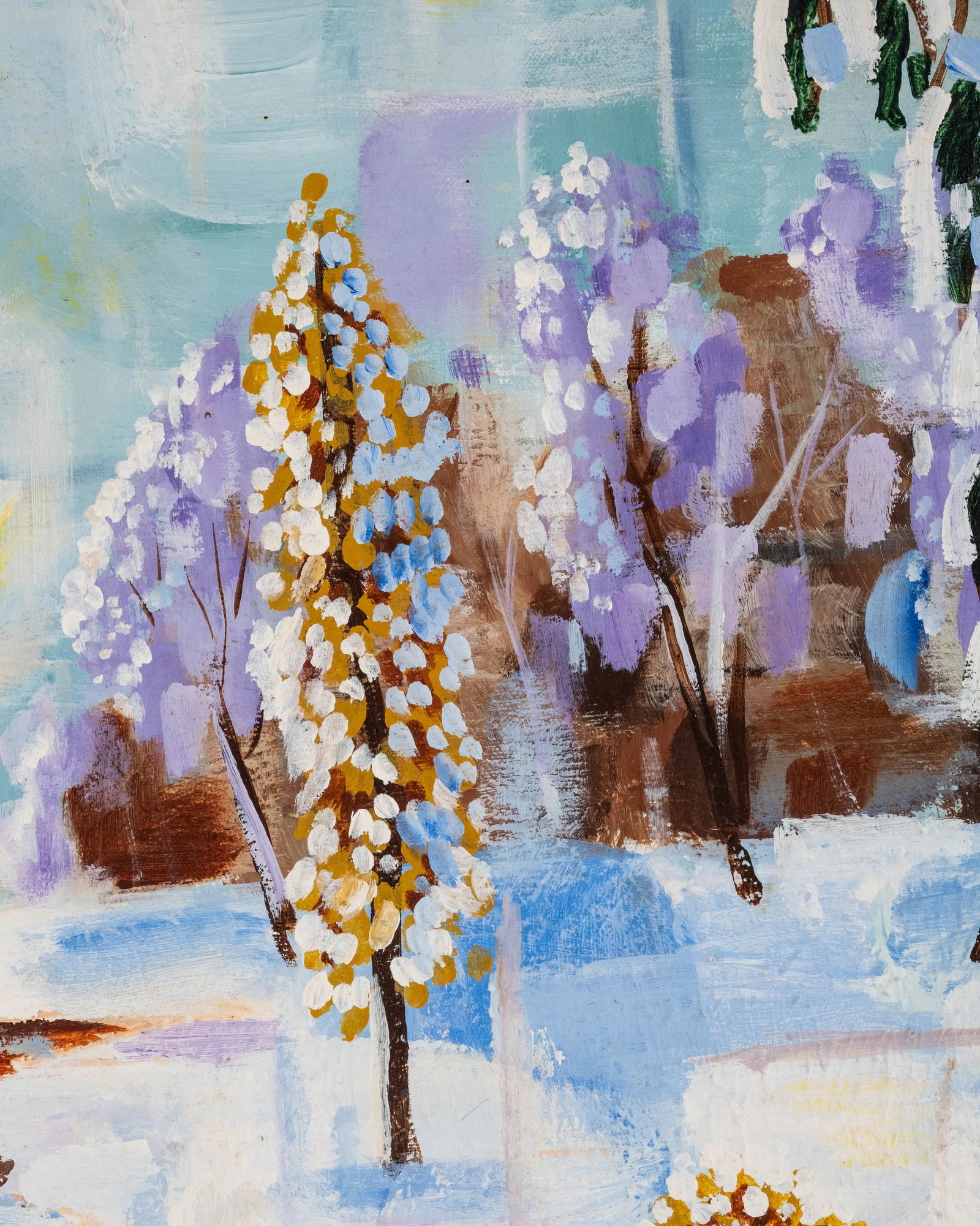 No Reserve- Signed Gregory Cabrera Winter Landscape Oil Painting, 1969 - 7