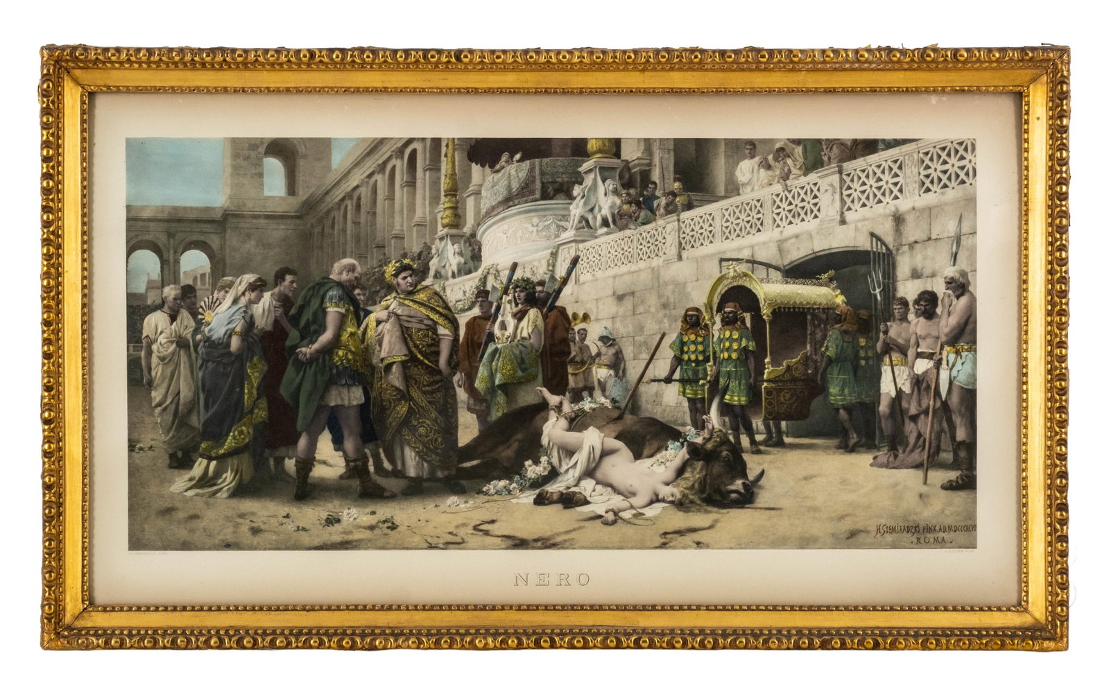 No Reserve- Antique Print of Henryk Siemiradzki's "The Christian Dirce", 19th Century - 2