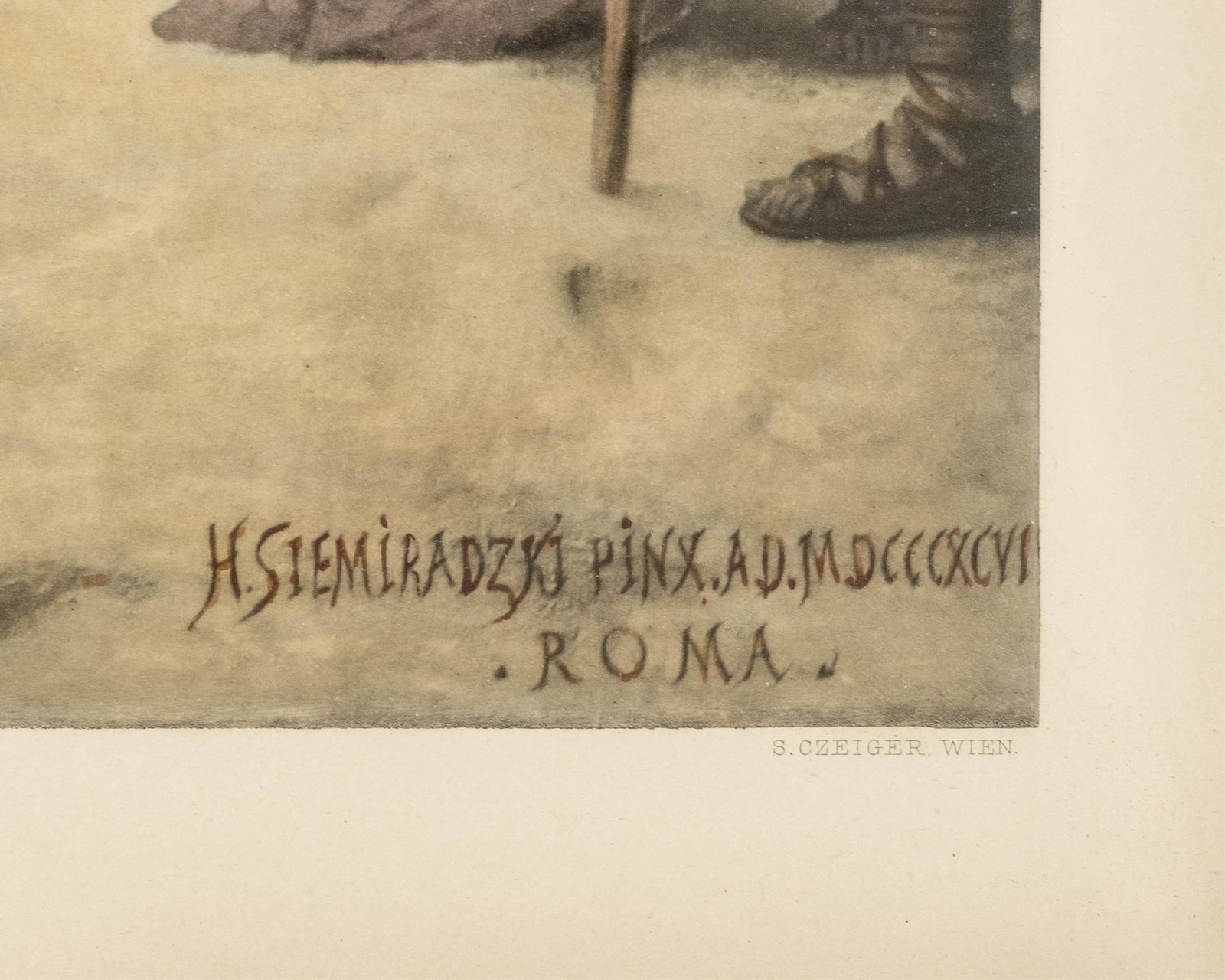 No Reserve- Antique Print of Henryk Siemiradzki's "The Christian Dirce", 19th Century - 3