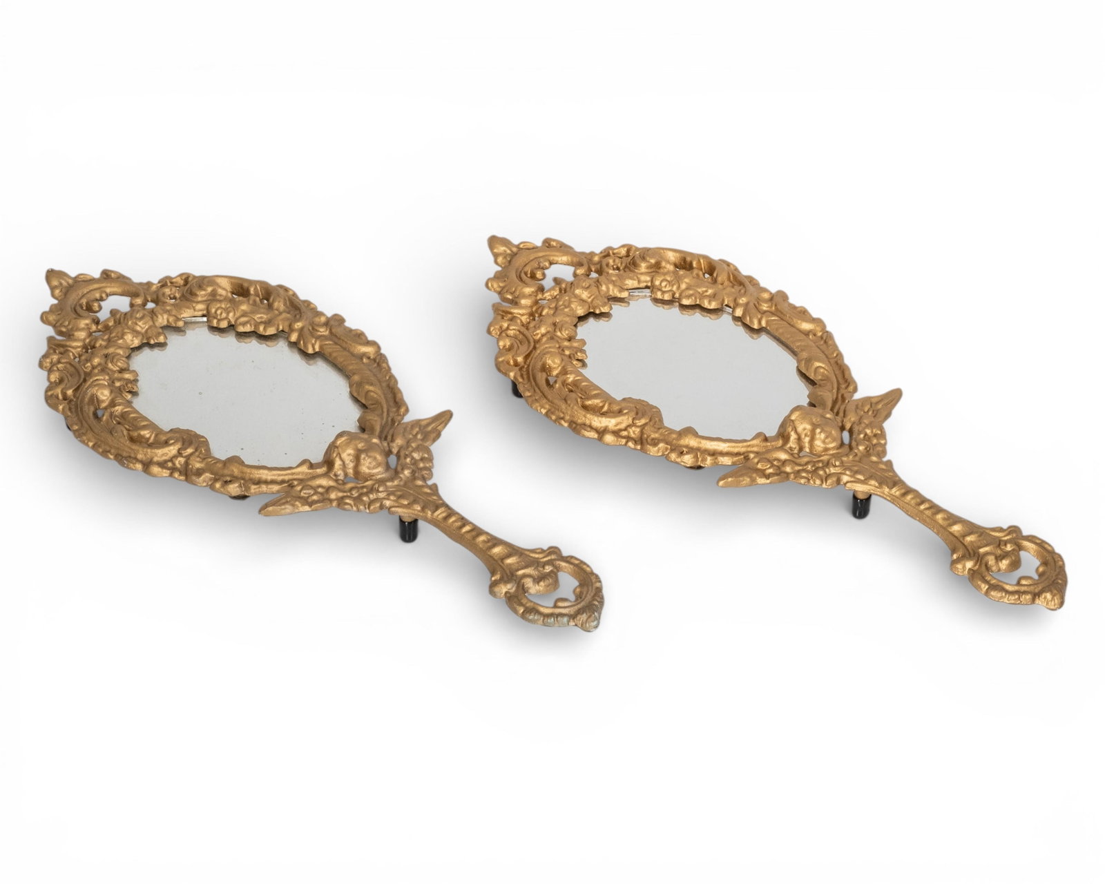No Reserve- Lot of Gilt Bronze & Brass Rococo-Style Decorative Objects - 2
