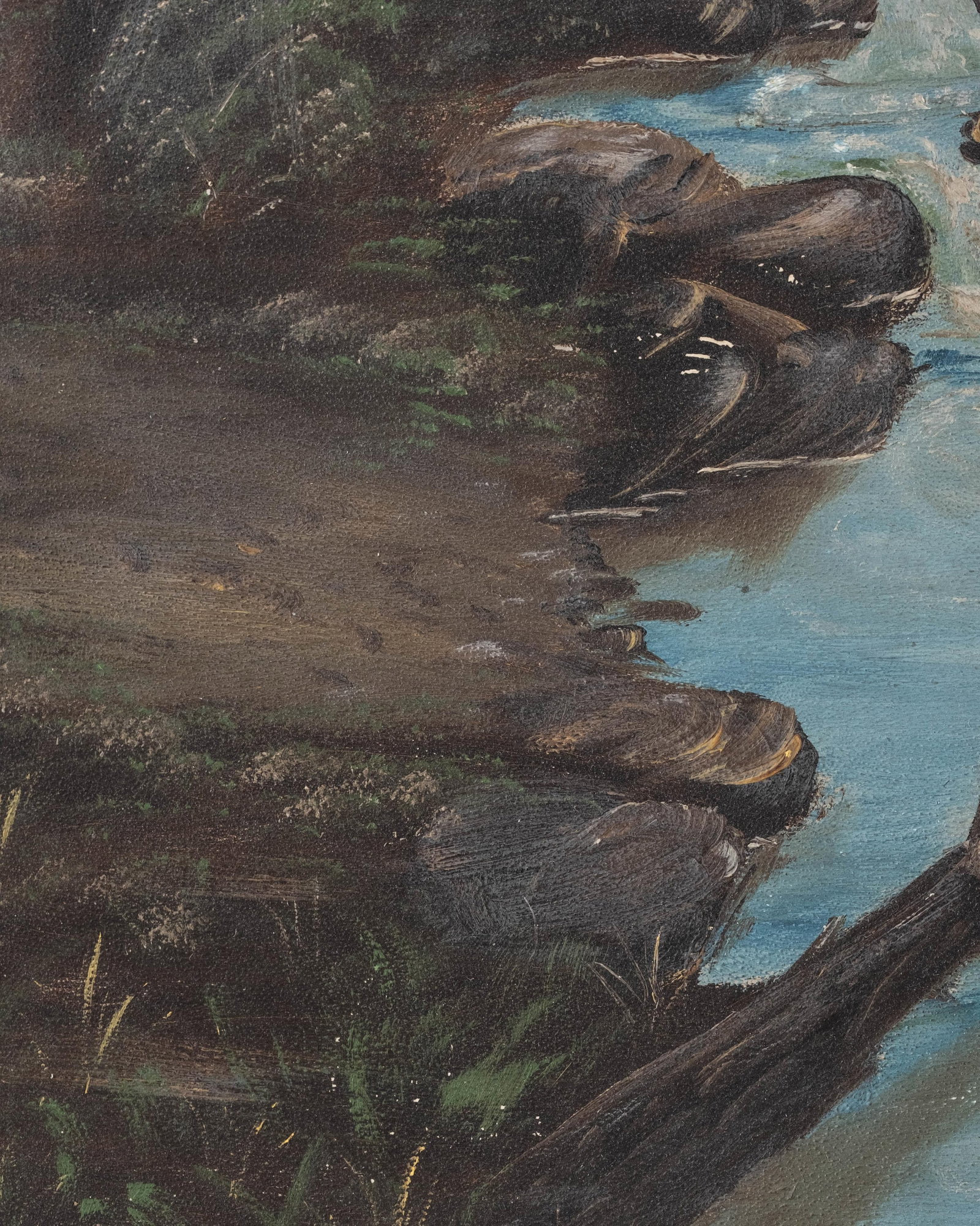 No Reserve- Pair of Late 19th Century Primitive Landscape Oil Paintings - 5