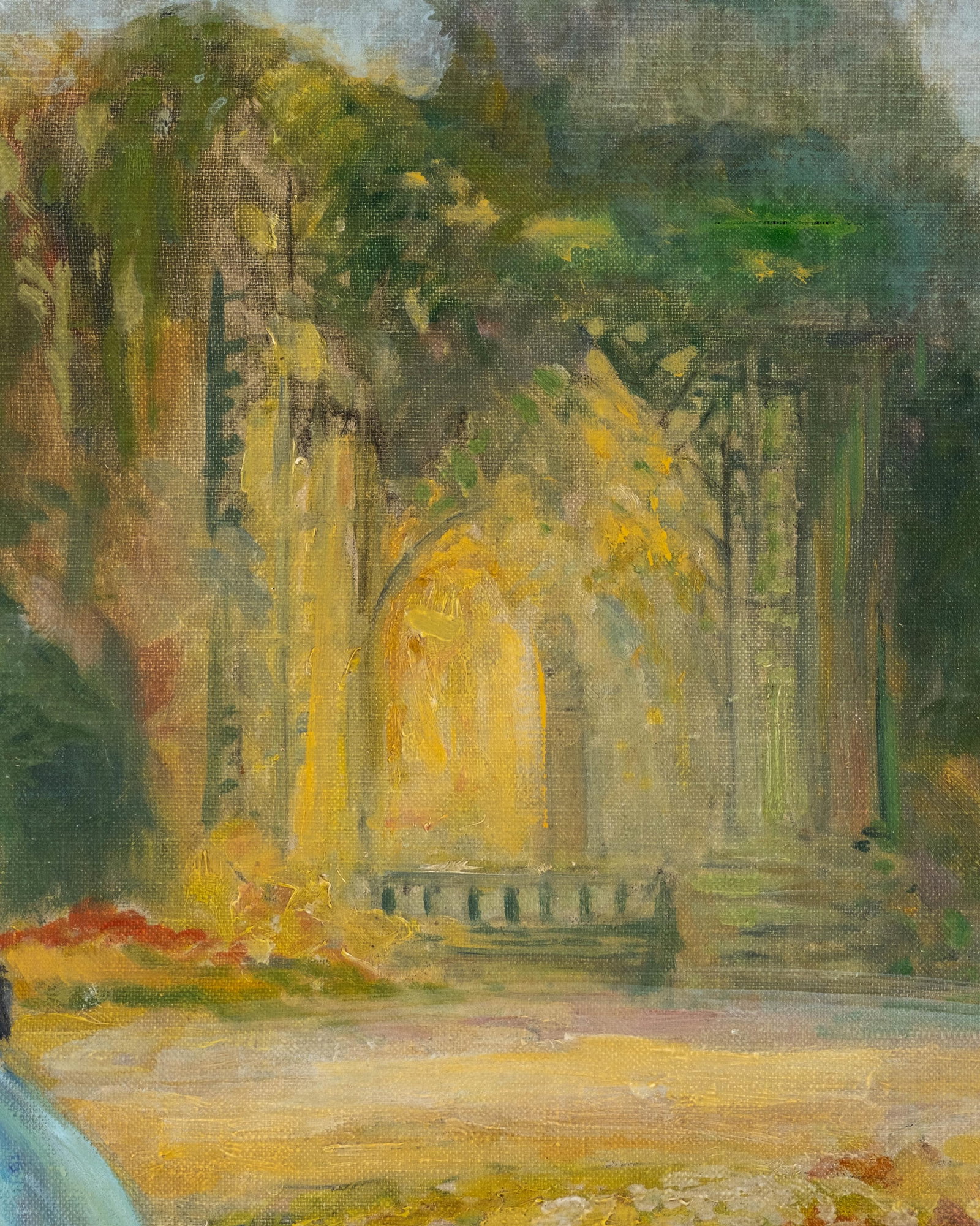No Reserve- Charles Blondon *Elegant In The Garden*, Oil On Canvas Painting, Signed - 7