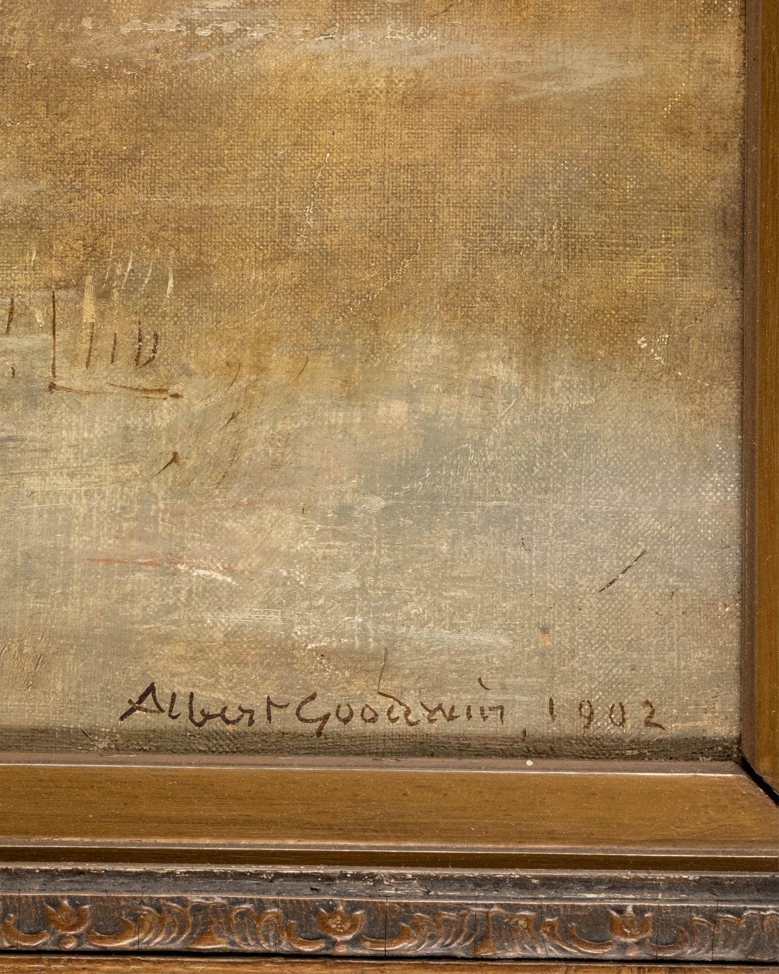 No Reserve- Albert Goodwin British Lichfield Oil Painting, 1902, Signed - 4