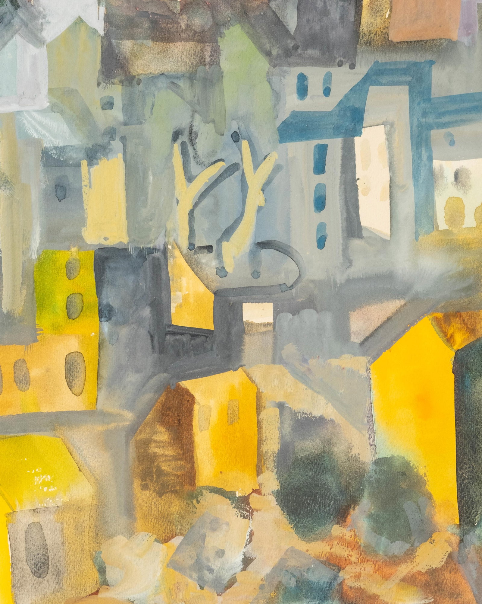 No Reserve- Armand Meffre Rooftops Of The City Watercolor Painting, Signed - 5