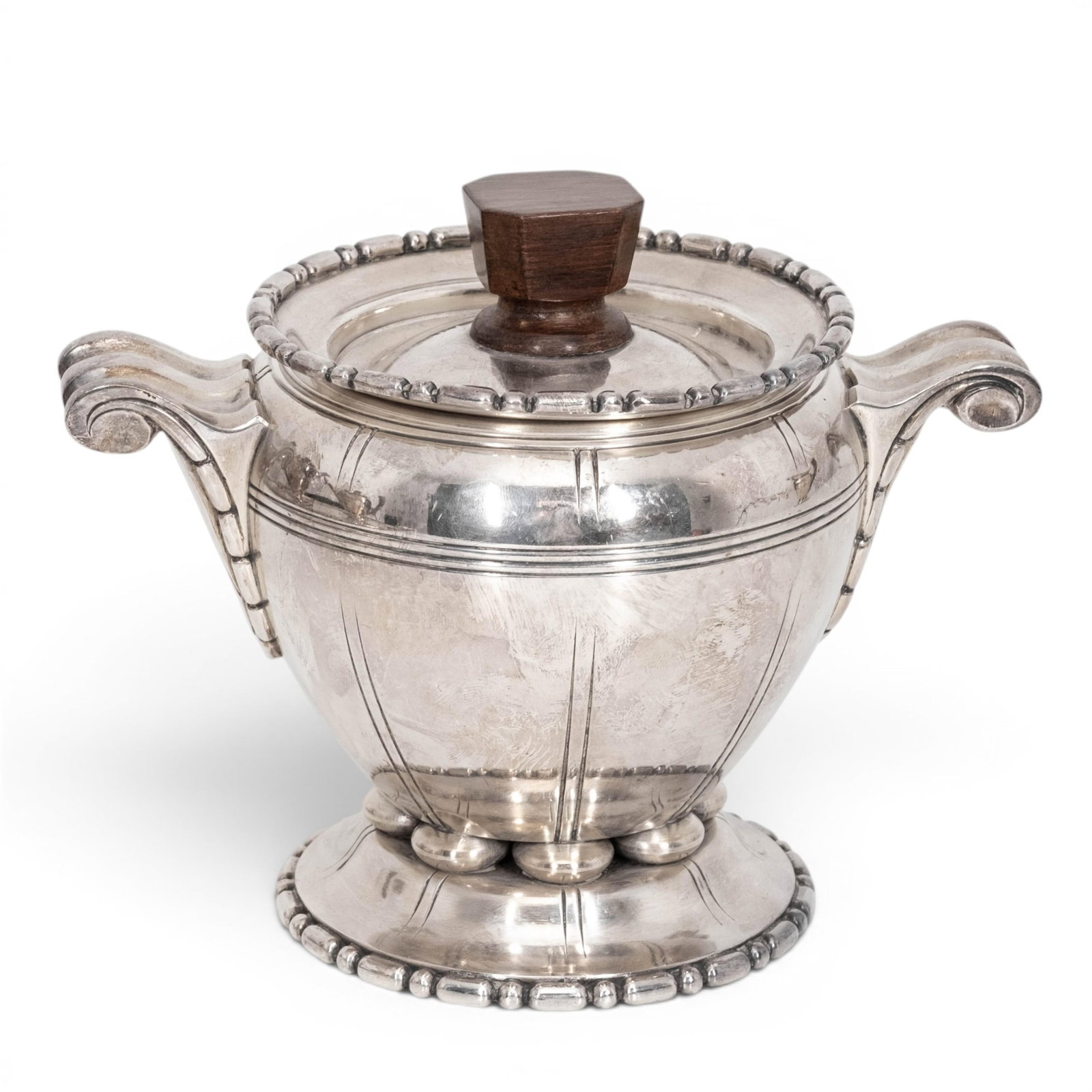 No Reserve- Tea And Coffee Service With Tray, Art Deco Silver-Plate 1930's - 5