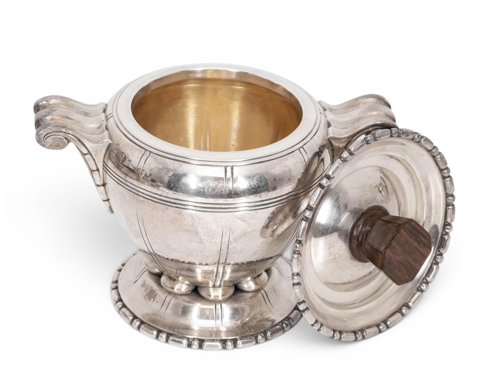 No Reserve- Tea And Coffee Service With Tray, Art Deco Silver-Plate 1930's - 6