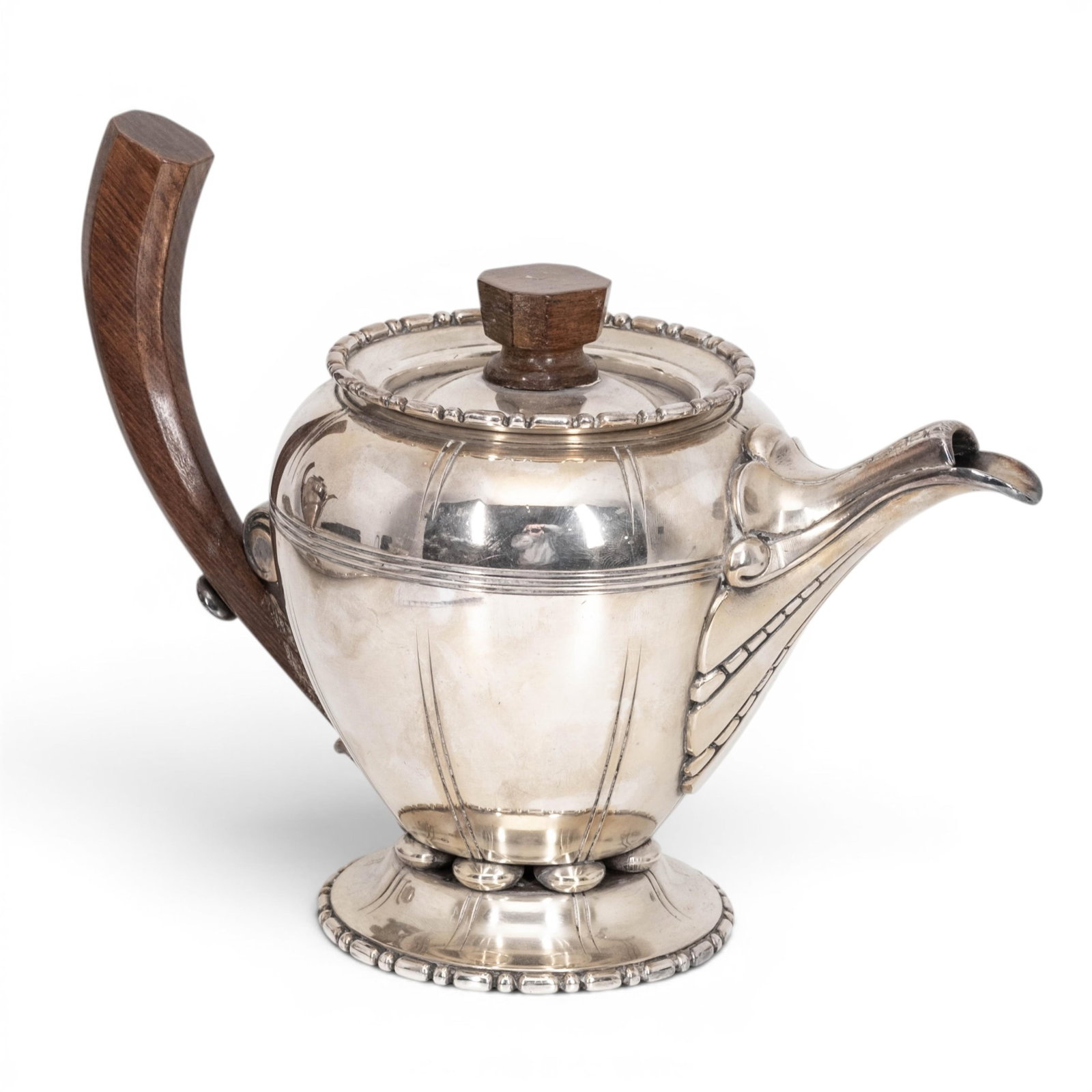 No Reserve- Tea And Coffee Service With Tray, Art Deco Silver-Plate 1930's - 7