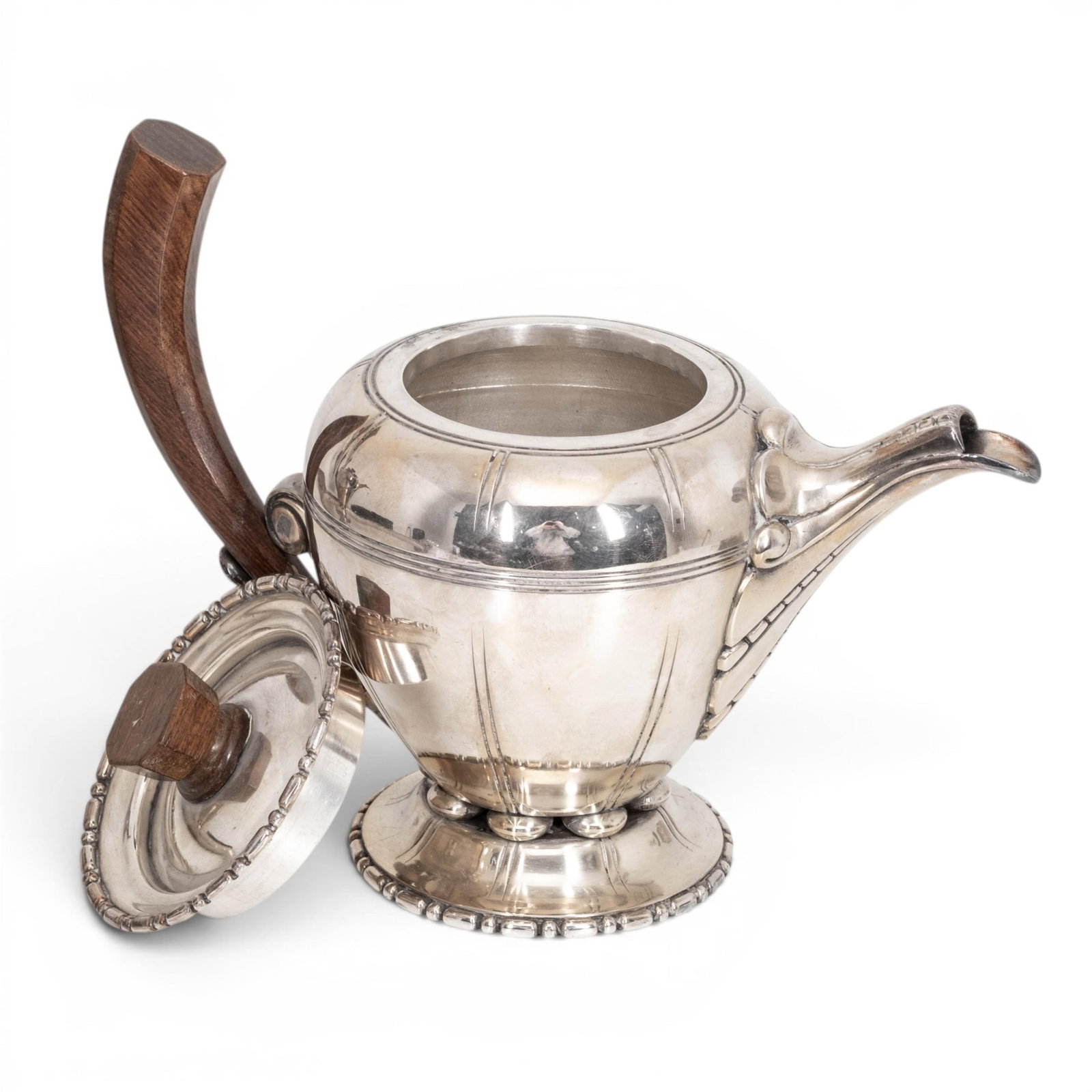 No Reserve- Tea And Coffee Service With Tray, Art Deco Silver-Plate 1930's - 8