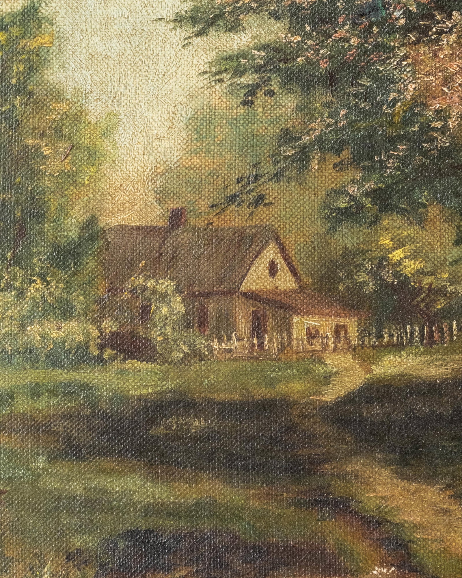 No Reserve- Pair of Antique Riverside Landscape Oil Paintings - 4