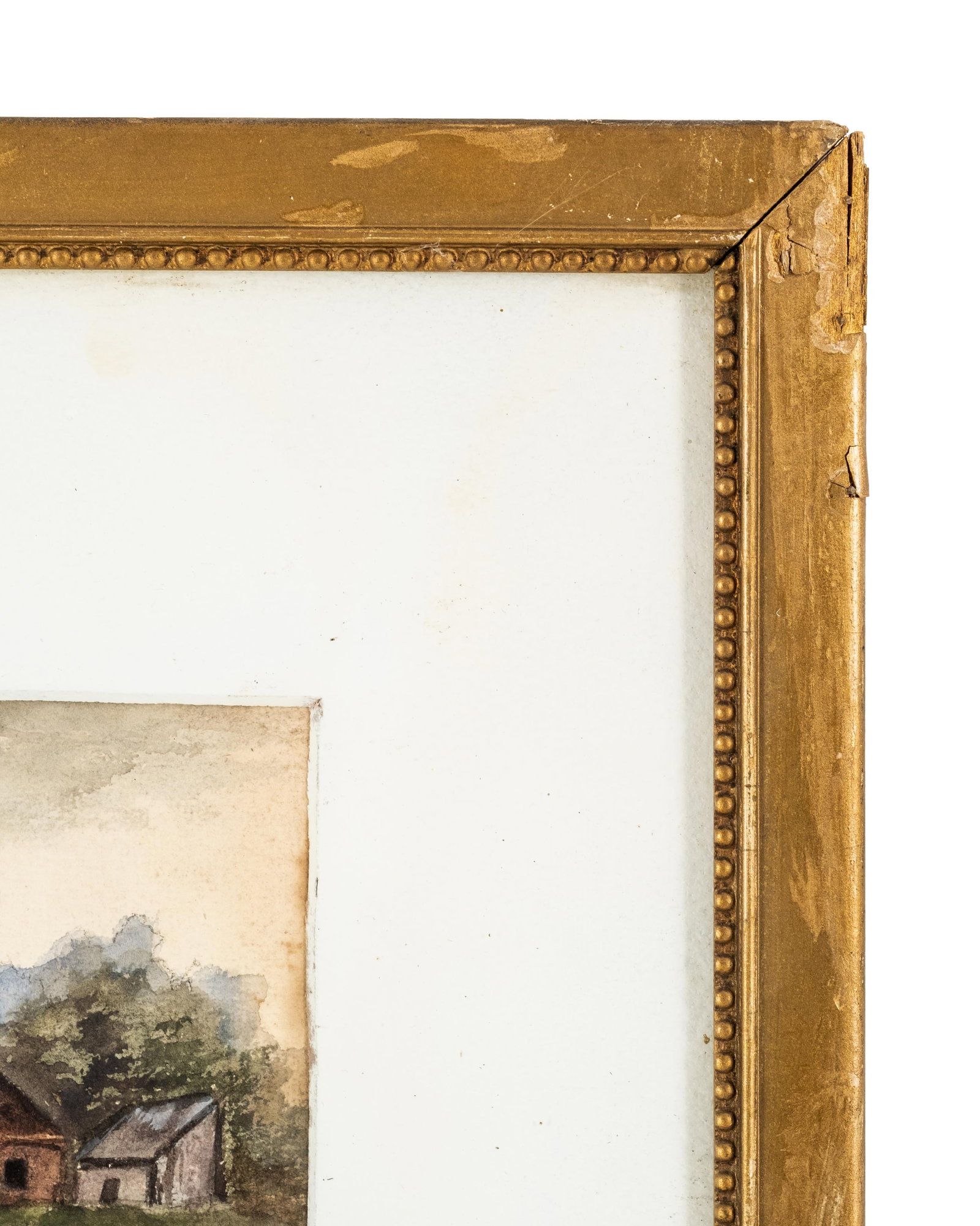 No Reserve- Antique American Harbor Scene Watercolor with Sailboats - 7