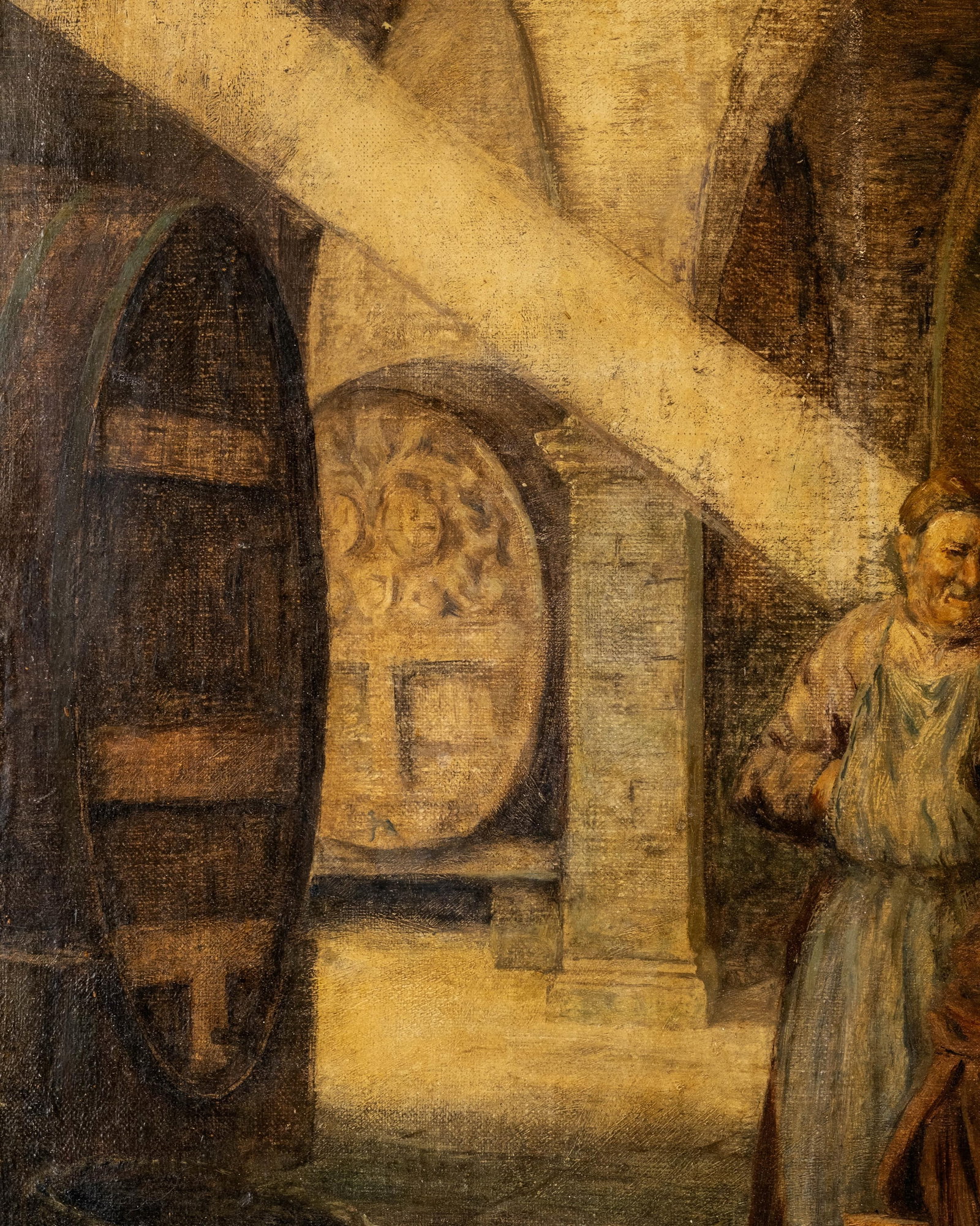 No Reserve- Karl Schmauser German Tavern Interior Oil Painting, Signed - 5
