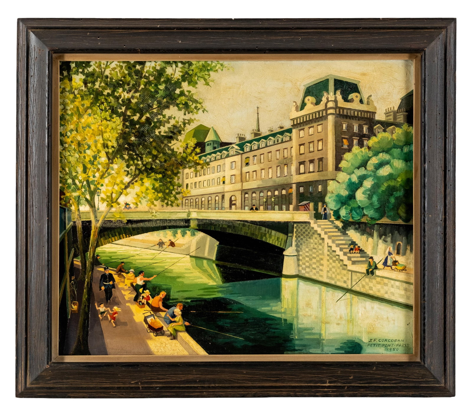 No Reserve- James F. Corcoran Paris Left Bank Oil Painting, 1950 - 3