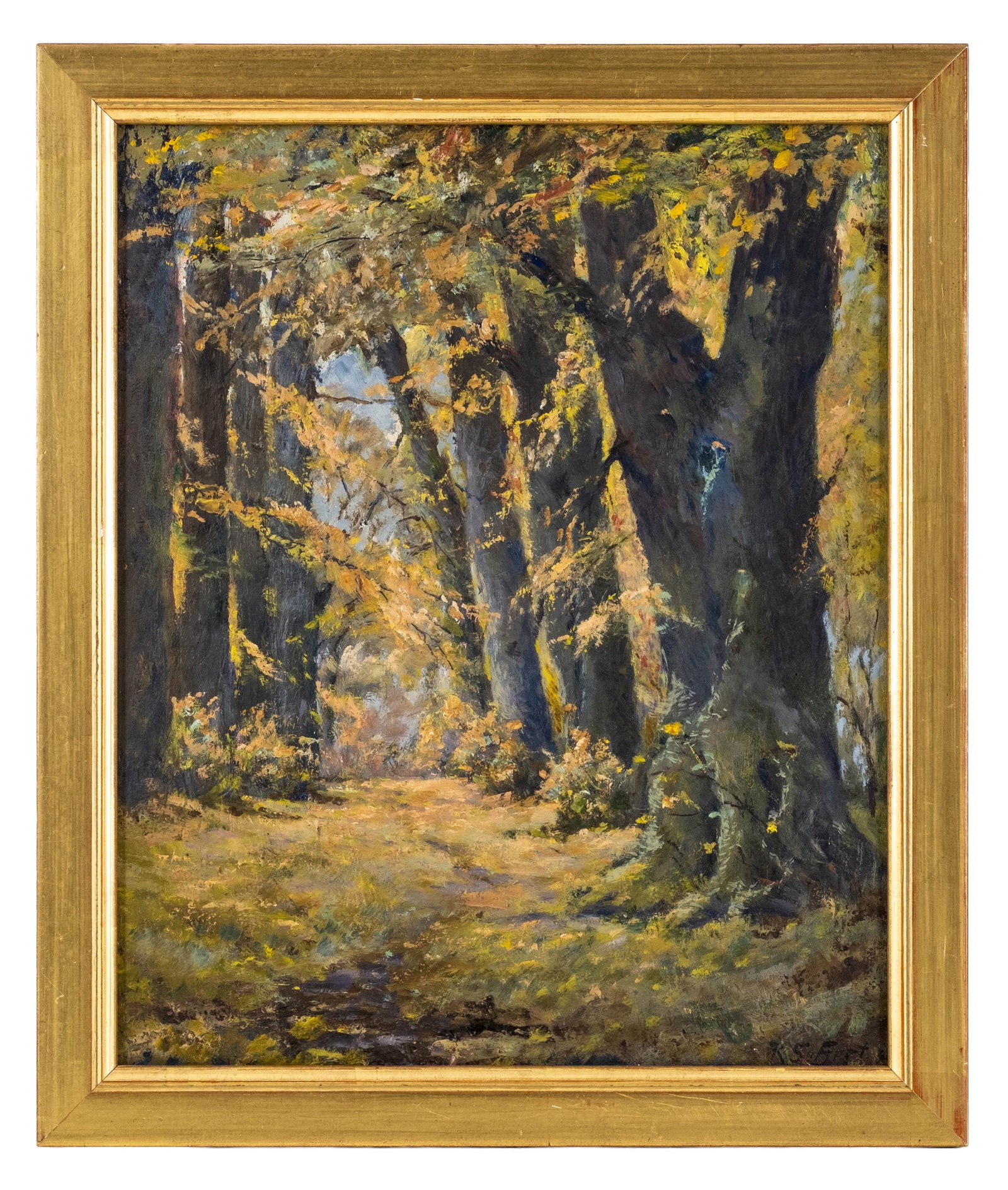No Reserve- Richard Seiffert-Wattenberg German Forest View Oil Painting, 1896, Signed - 3