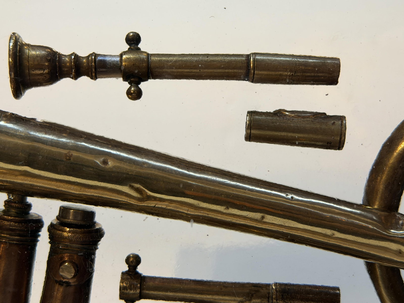 No Reserve- Arman (Armand Pierre Fernandez) 29" Signed Sculpture Encased Trumpet Parts with Mounting - 7