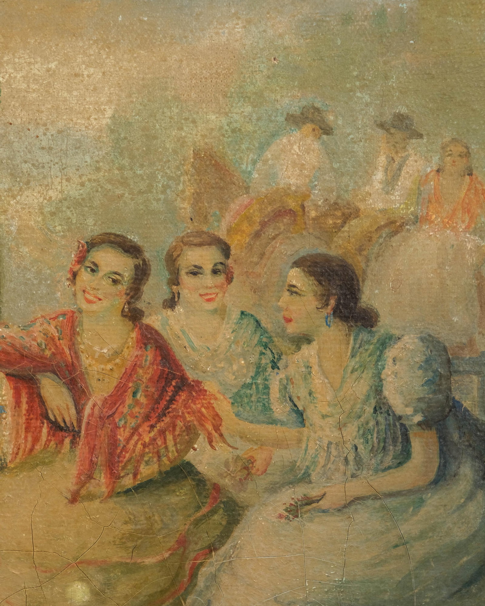 No Reserve- José María Llopis Galofré, Early 20th C. Oil on Canvas Painting, The Entertainers - 8