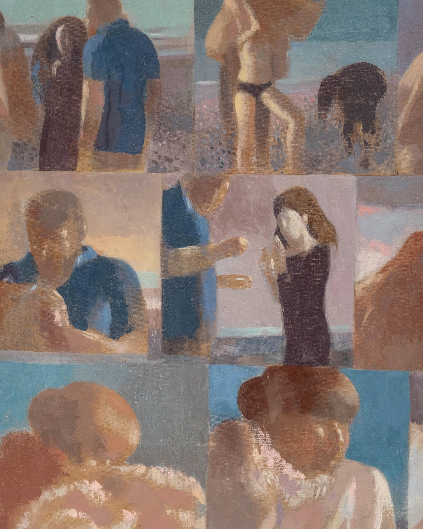 No Reserve- Bernadette Kelly Signed, “Character Seaside Study," Monumental Oil on Canvas - 5