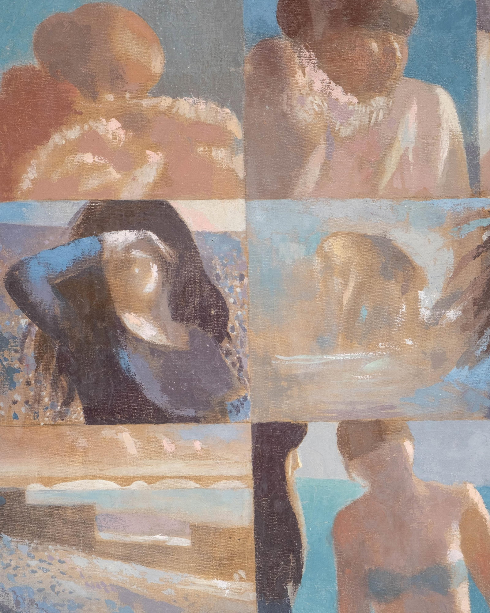 No Reserve- Bernadette Kelly Signed, “Character Seaside Study," Monumental Oil on Canvas - 8