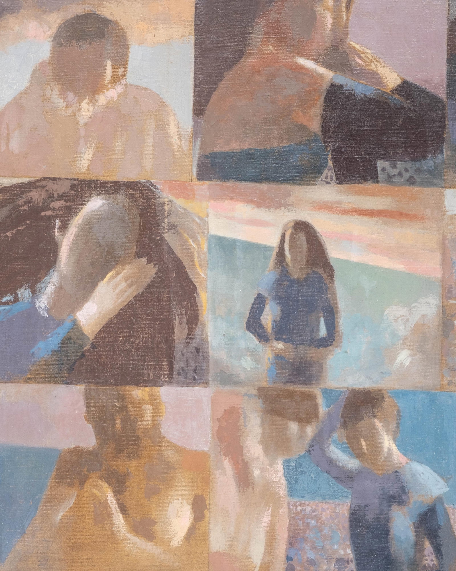 No Reserve- Bernadette Kelly Signed, “Character Seaside Study," Monumental Oil on Canvas - 9