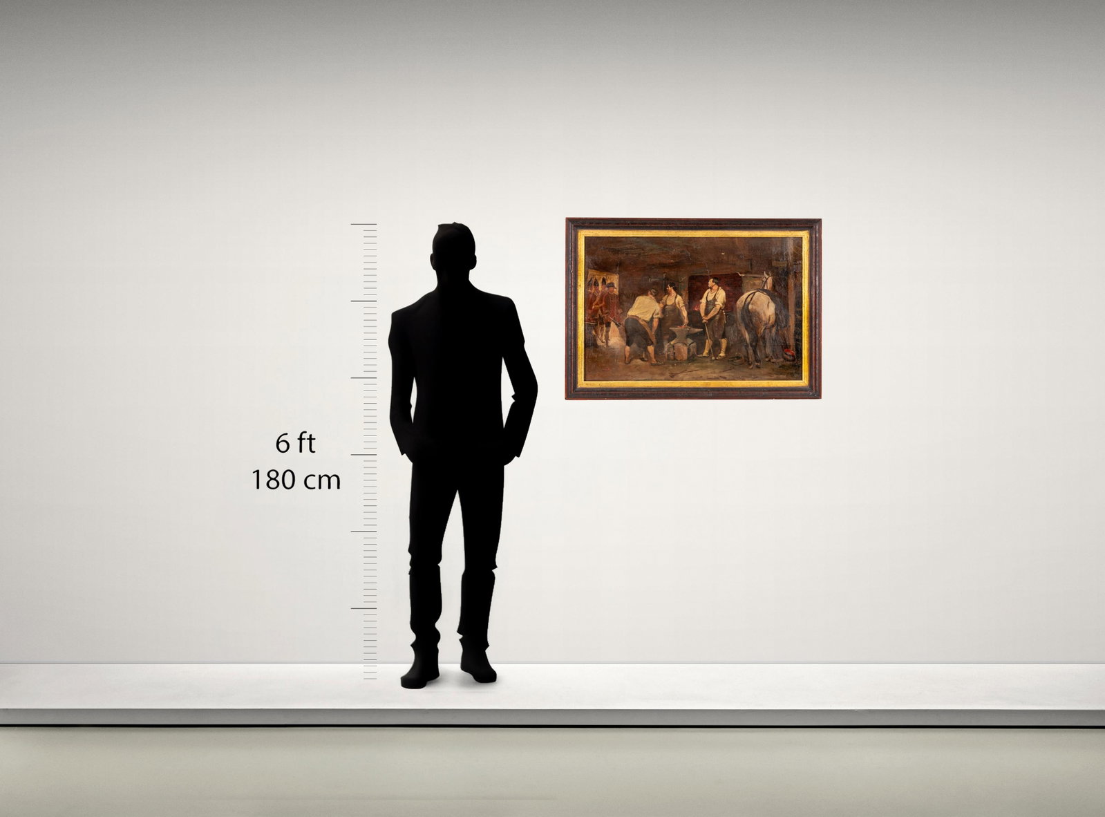 No Reserve- 20th-Century School, “The Arrest at the Blacksmith’s," Oil on Canvas Painting - 3