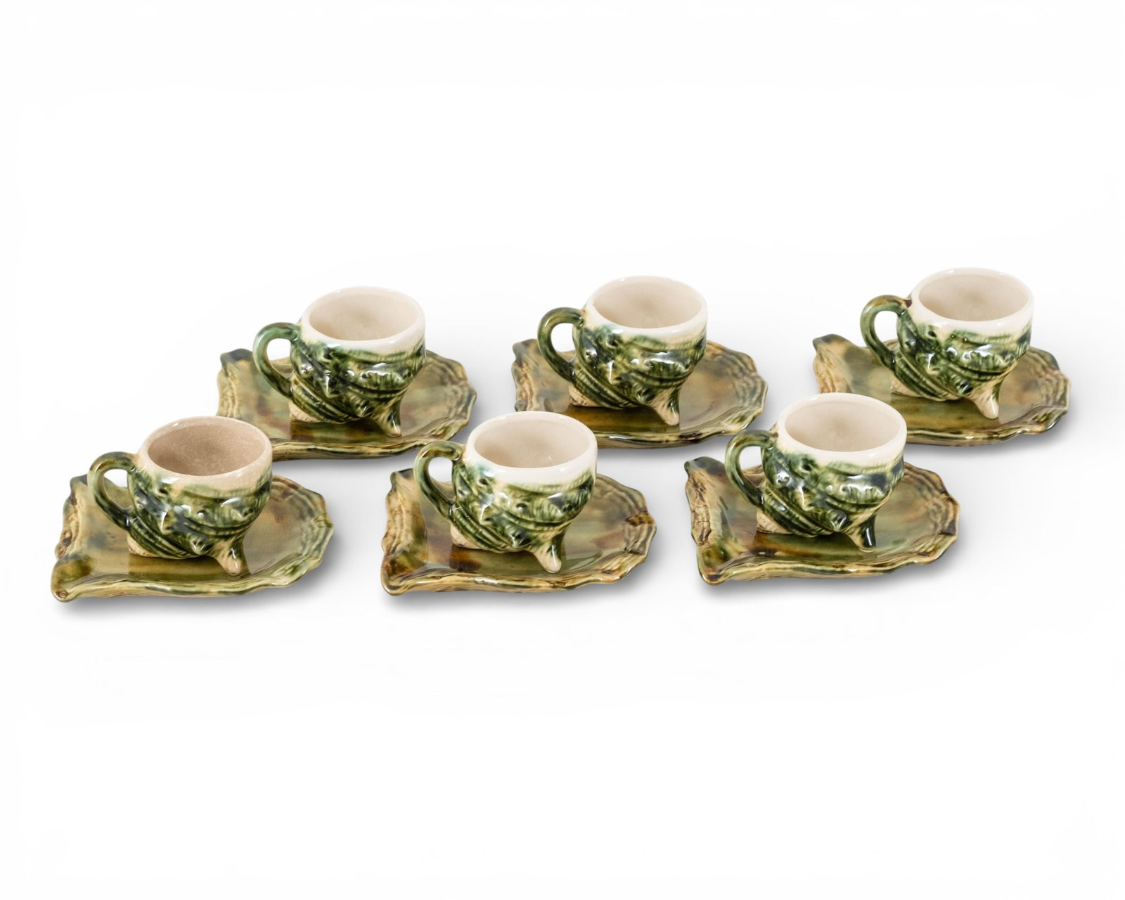 No Reserve- Vintage Majolica Style Sea Shell Tea Set - 3
