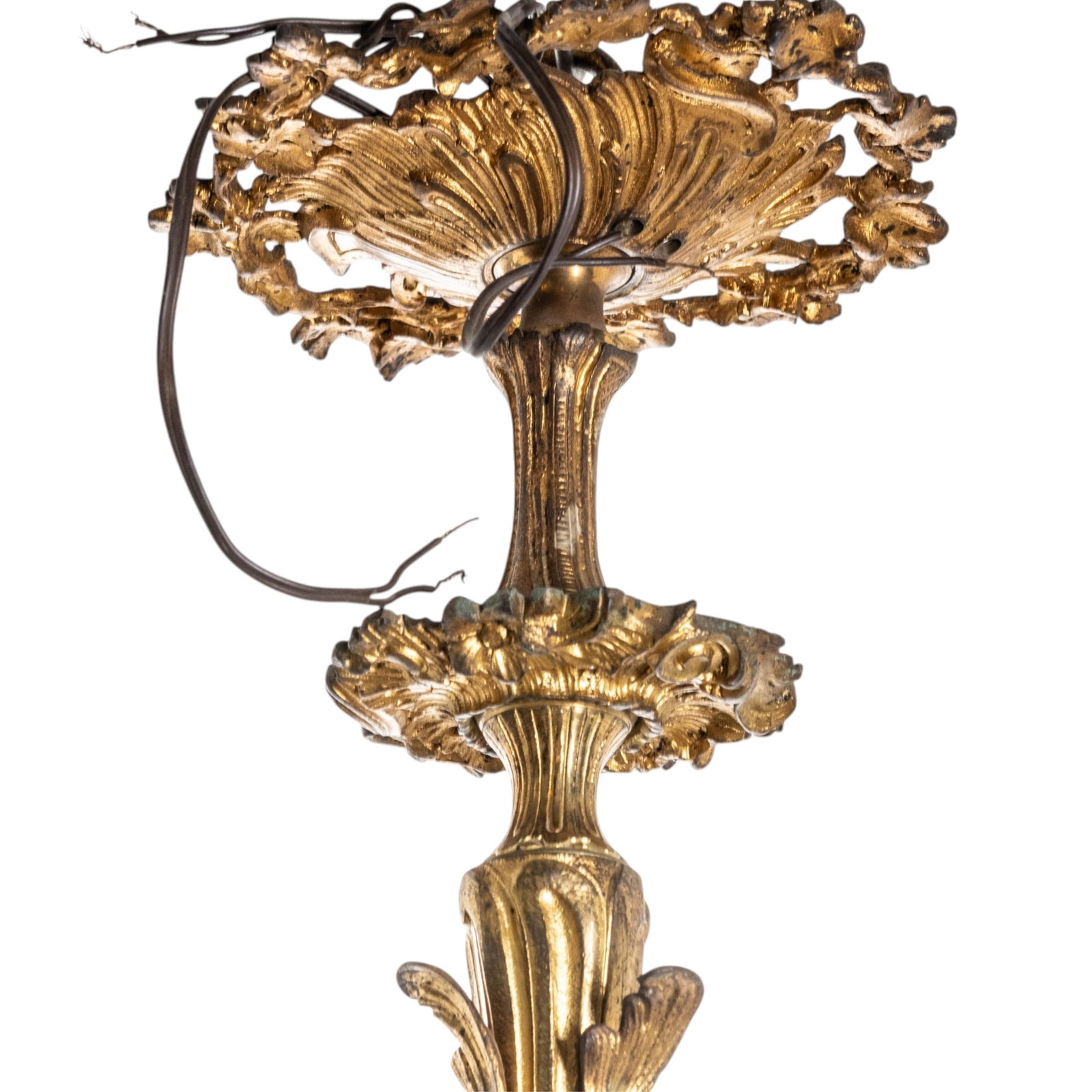 No Reserve- French Bronze Acanthus Chandelier Circa 1920 - 4