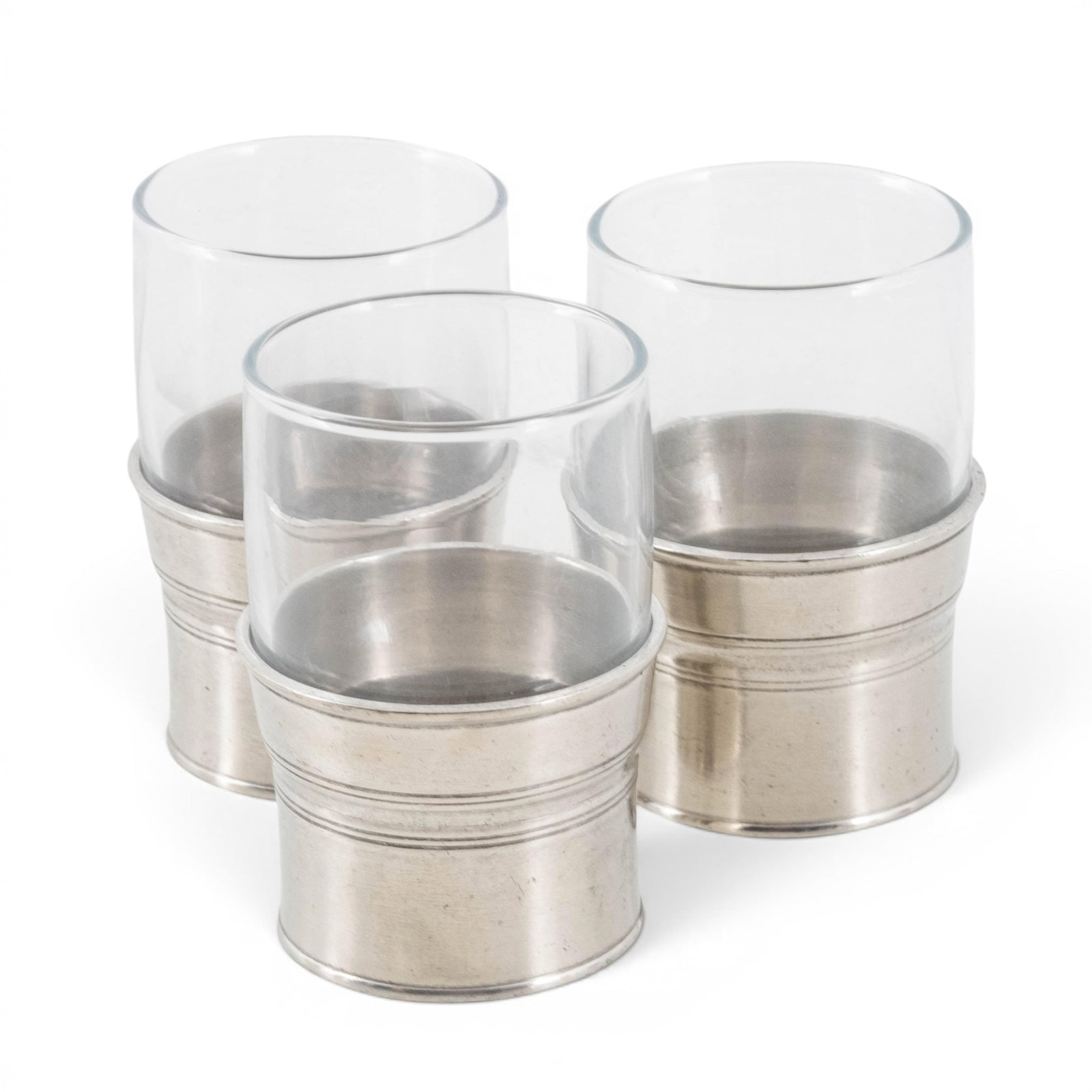 No Reserve- Italian Pewter And Glass Cups With Wine Chiller - 5