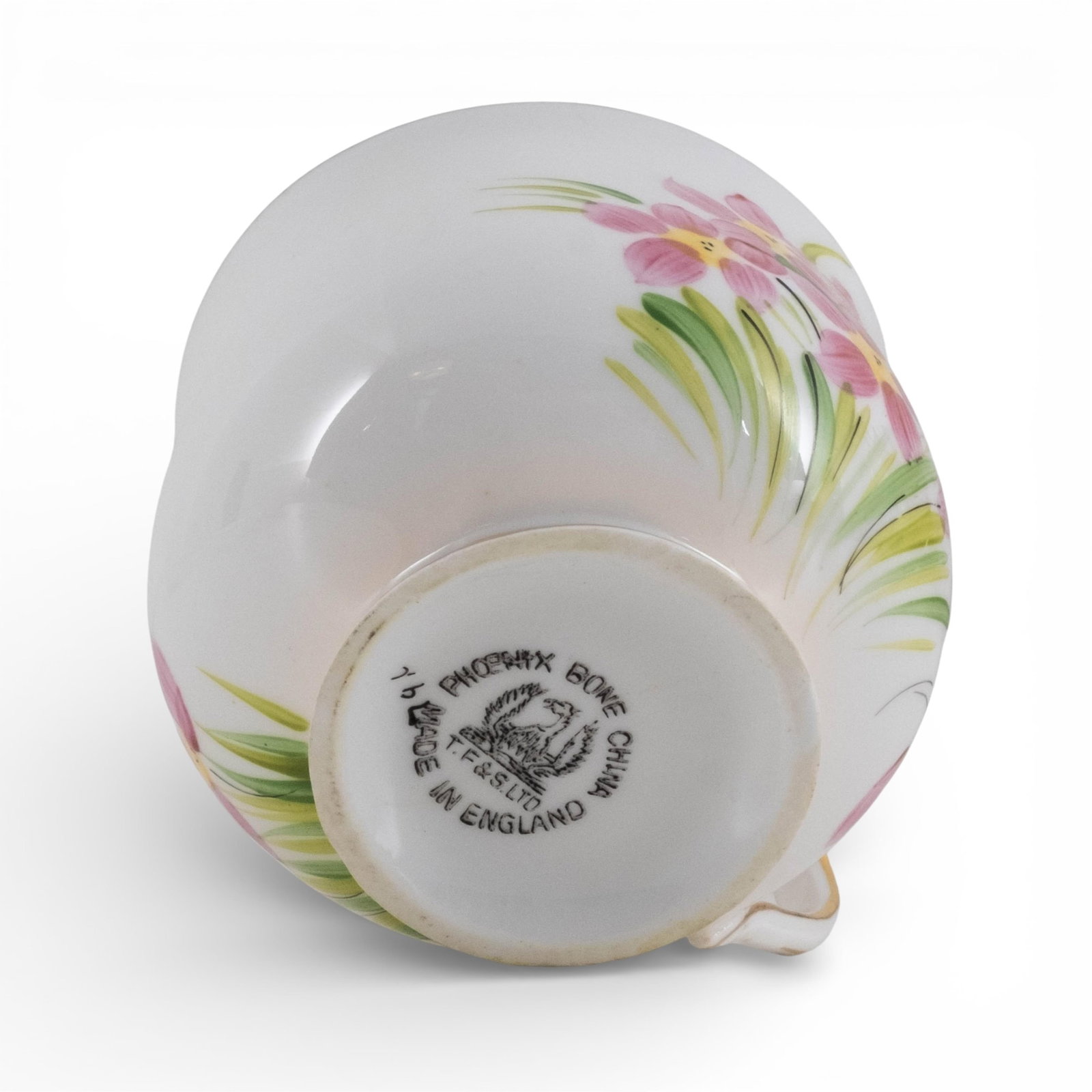 No Reserve- Phoenix F & S Ltd Bone China Tea Cup and Saucer Set, Made in England, Hand-Painted - 2