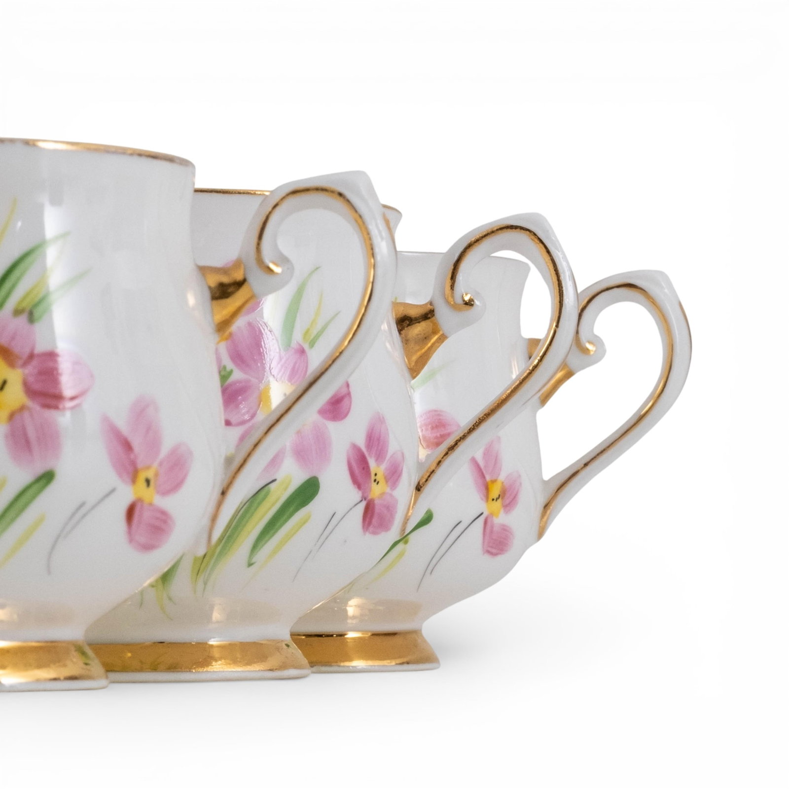 No Reserve- Phoenix F & S Ltd Bone China Tea Cup and Saucer Set, Made in England, Hand-Painted - 4