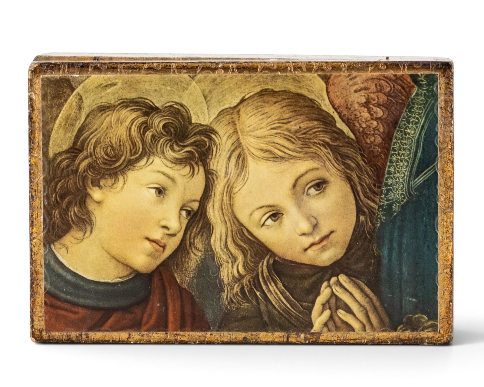 No Reserve- Italian Export Angelic Pair Hinged Trinket Box - 2