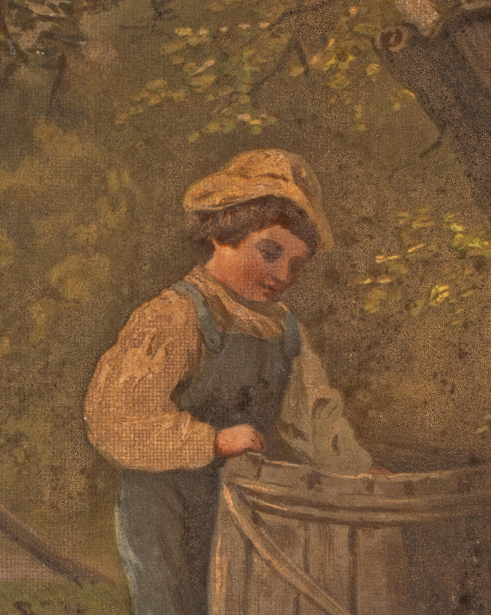 No Reserve- Louis Prang "Under the Apple Tree", Figurative Chromolithograph after George Niles, Late - 6