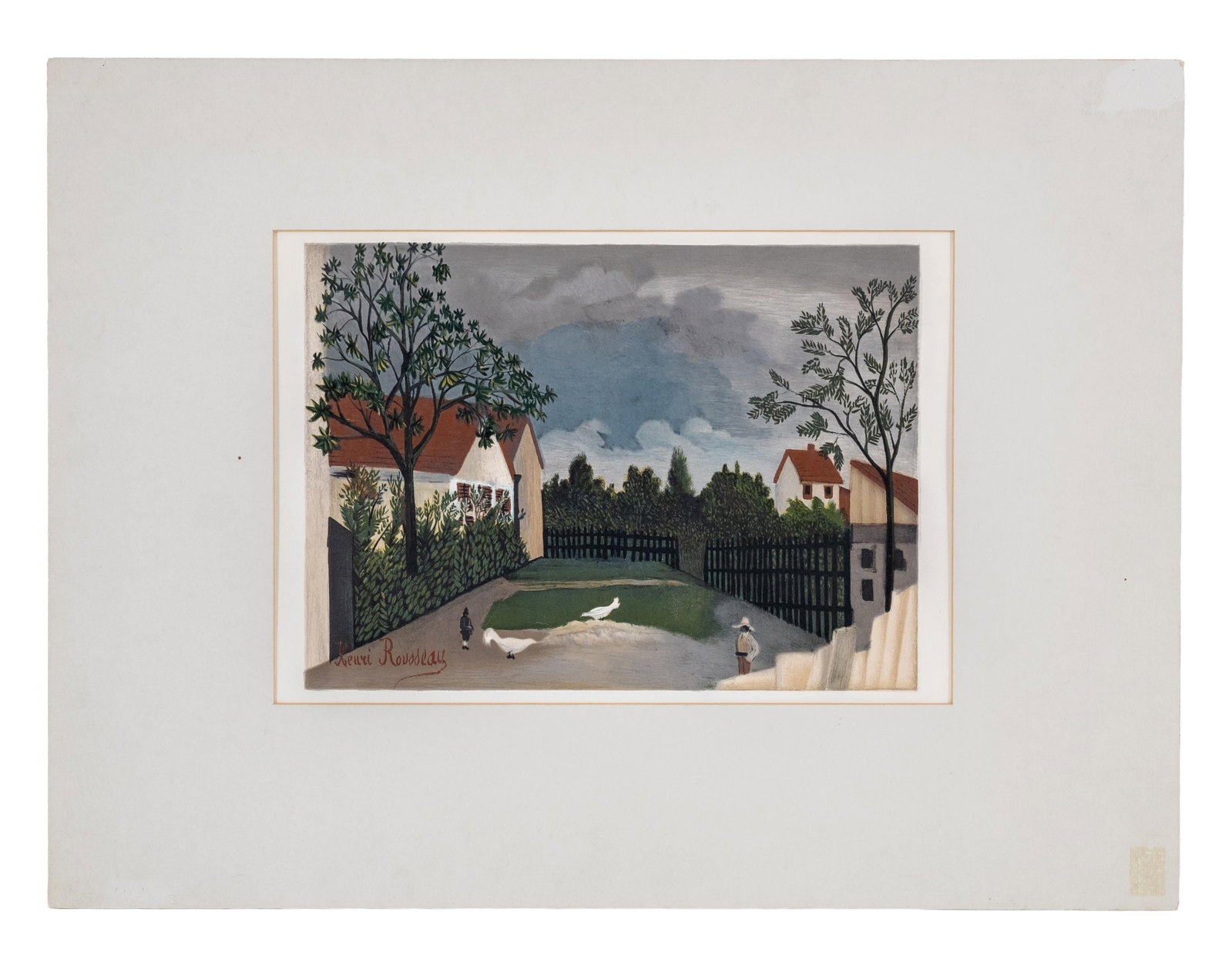 No Reserve- Henri Rousseau (after), "La Basse-Cour", Color Lithograph, Mid 20th Century - 3