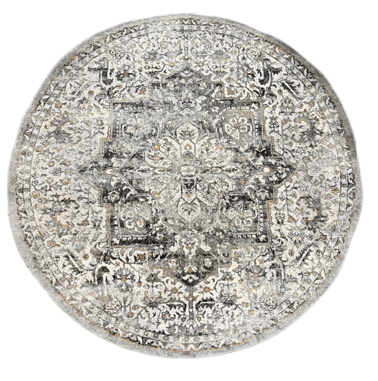Cannon 8’ Round Distressed Persian-Style Wilton Area Rug (1 of 8)