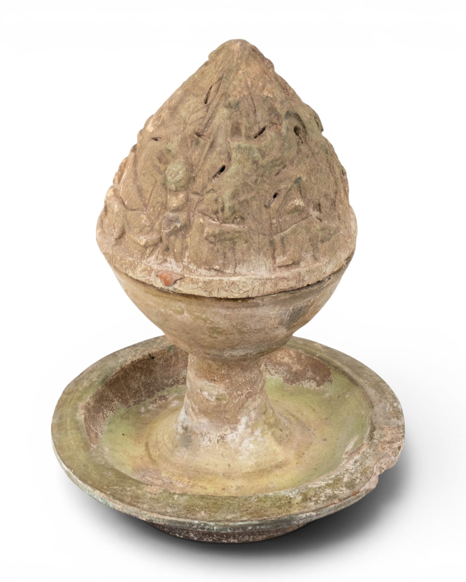Chinese Han Dynasty Green-Glazed Pottery Boshanlu Hill Censer - 2