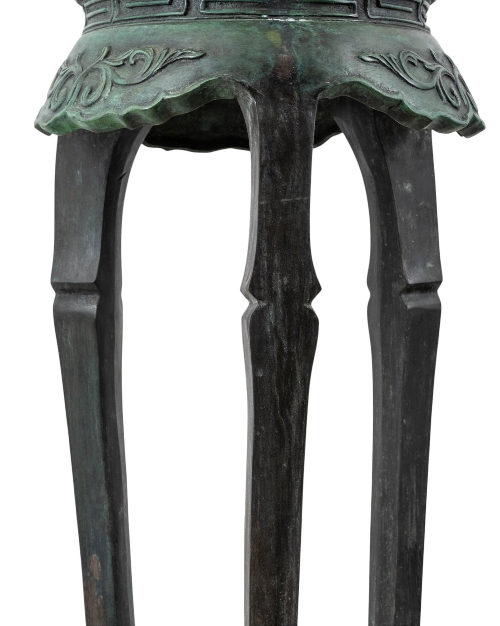 French Chinoiserie Chinese-Form Cast Bronze Tall Fern Stand, Early-Mid 20th Century - 4
