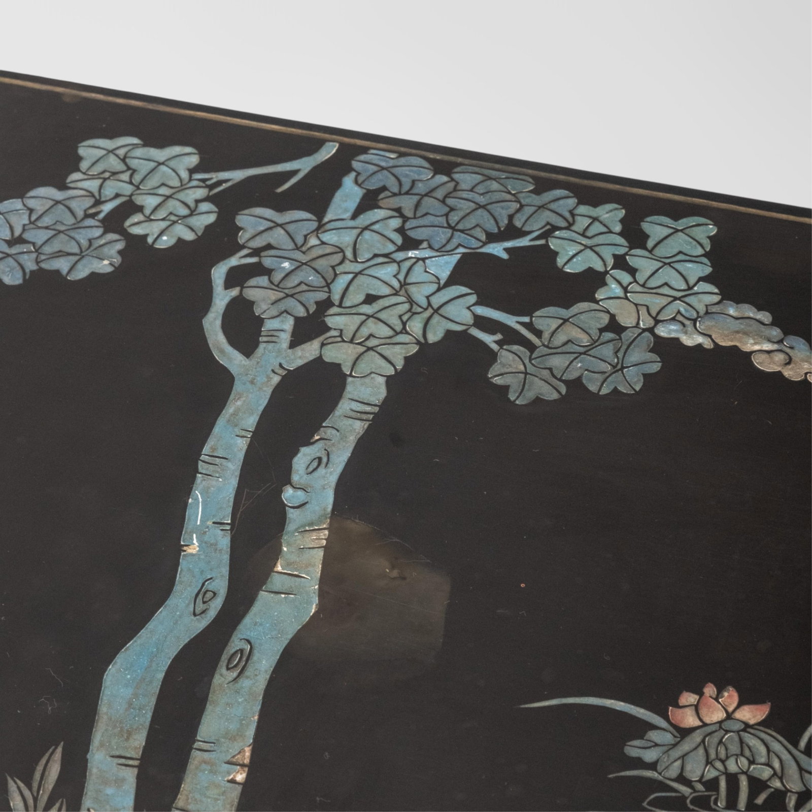 Chinese Black Coromandel Vintage Incised Lacquer Design Table - 5
