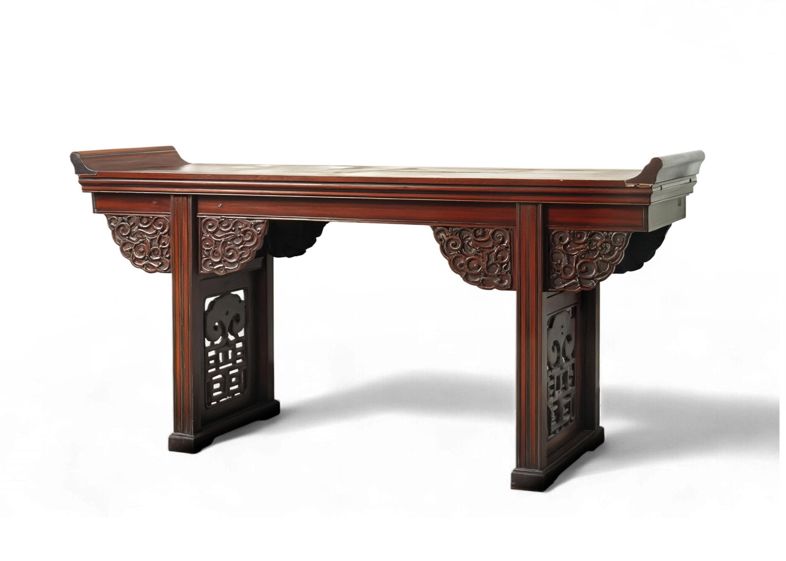 Chinese Antique Altar Table with Openwork Carvings and Dragons 19th Century (1 of 13)