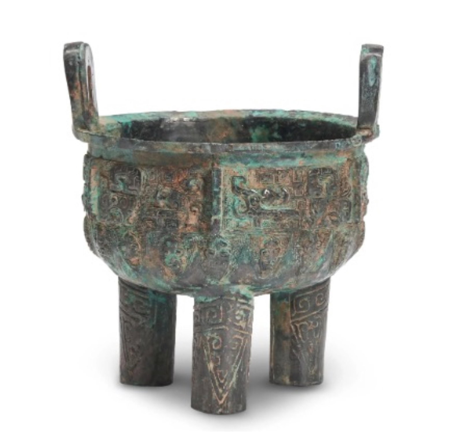 Chinese Archaic Bronze Tripod Ritual Food Vessel, Shang Dynasty Form - 3