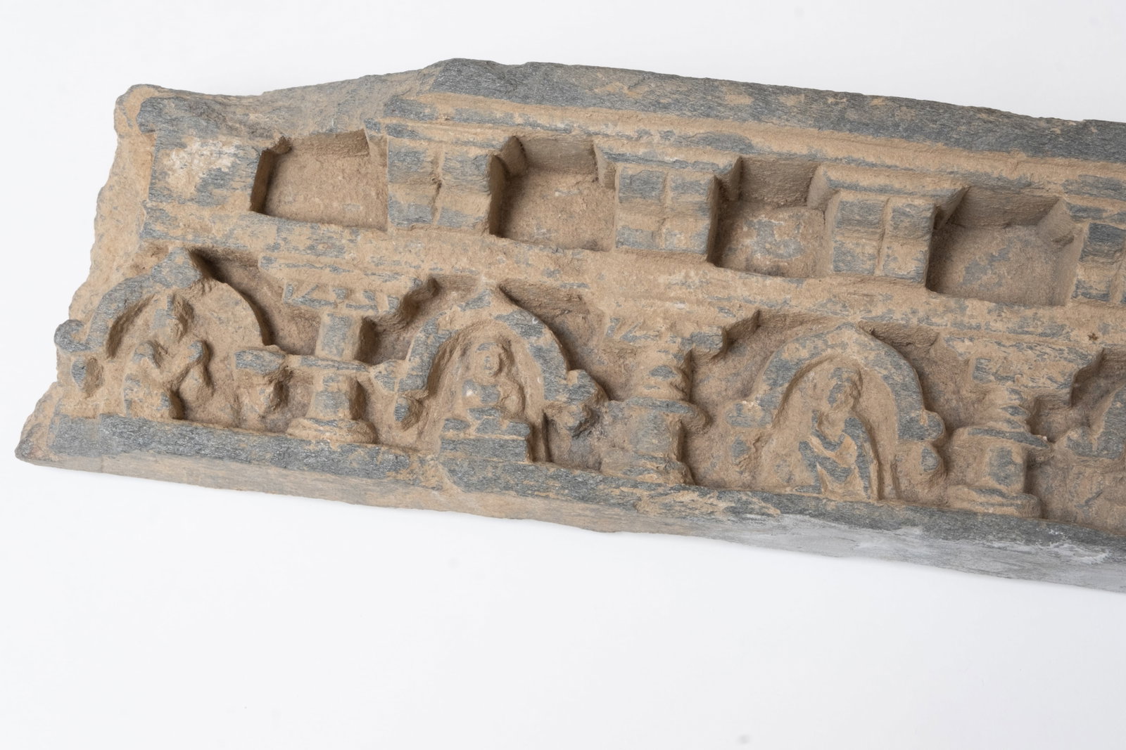 No Reserve: Gandhara, 14-inch Archeological Figure Carved Frieze 2nd-3rd Century w COA - 4