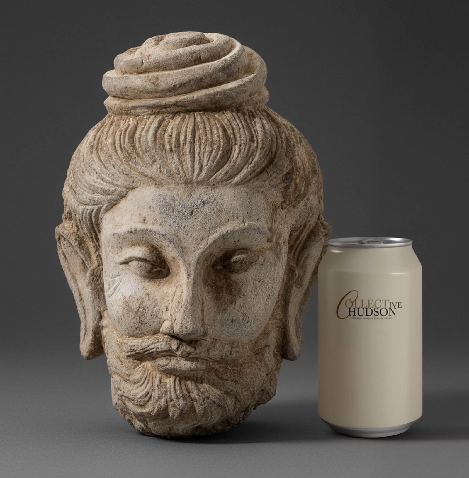 Antique 10-inch Stone Sculpted Buddha Head, Gandhara, 1st–5th Century (1 of 10)