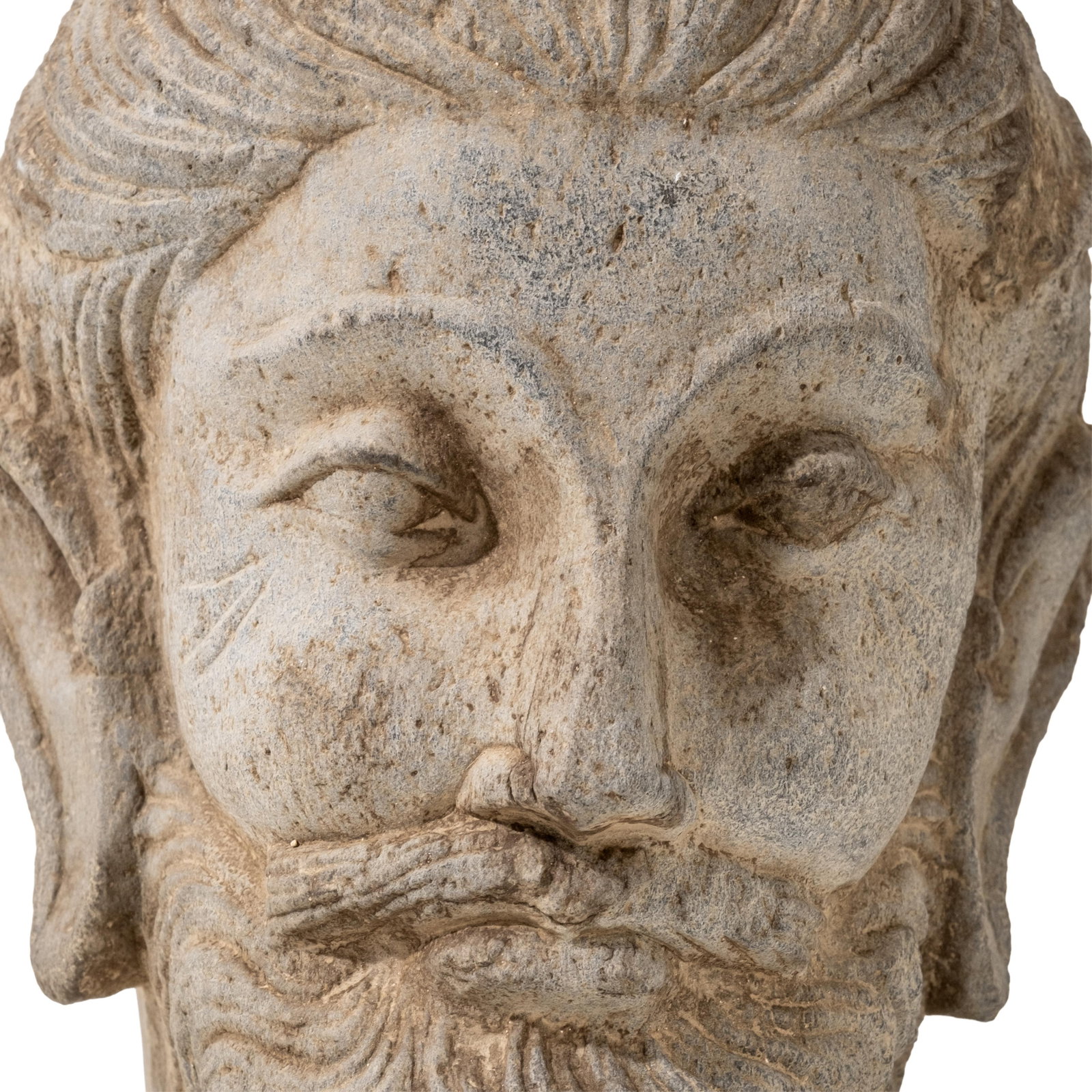 Antique 10-inch Stone Sculpted Buddha Head, Gandhara, 1st–5th Century - 6