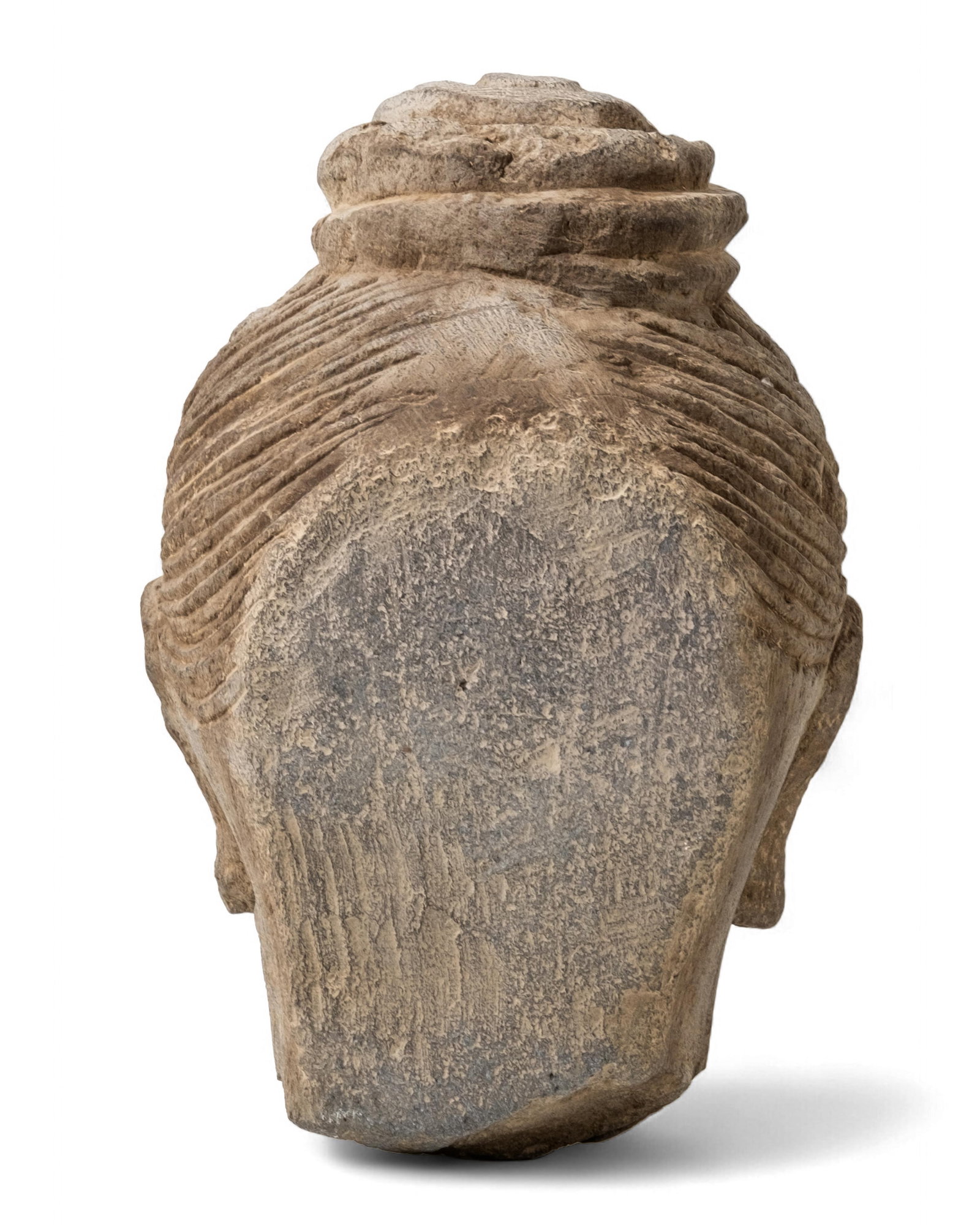Antique 10-inch Stone Sculpted Buddha Head, Gandhara, 1st–5th Century - 7